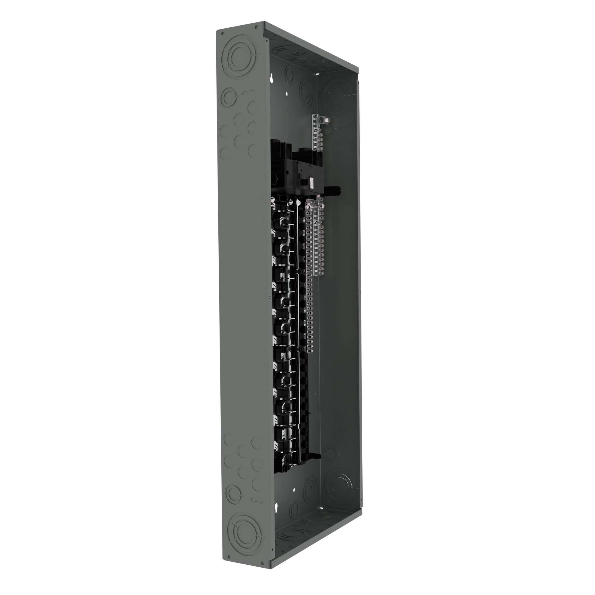 PN4060B1200C SpeedFax Pro PN Series 1-Phase Assembled Convertible Low Voltage Main Breaker Load Center With Copper Bus Bar and Gray Combination Trim, 120/240 V AC, 200 A, 22 kAIC Interrupt