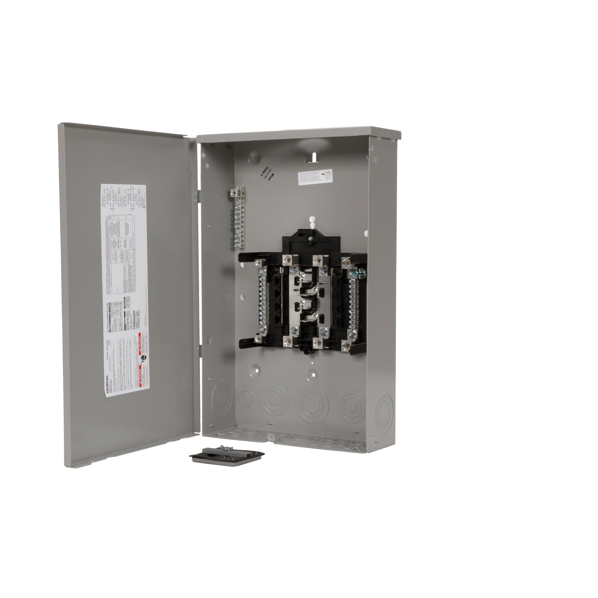 PNW0816L1200TC SpeedFax Pro PN Series 1-Phase Assembled Convertible Low Voltage Main Lug Load Center With Copper Bus Bar, Gray Trim and Feed-Thru Lugs, 120/240 V AC, 200 A, 100 kAIC Interrupt