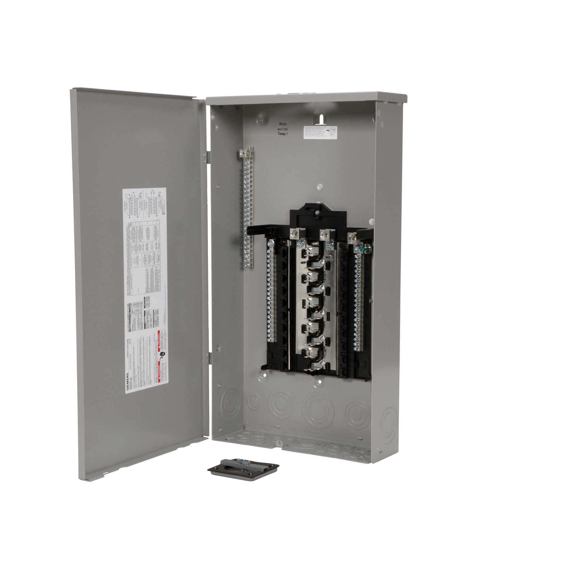 PNW2040L1200C SpeedFax Pro PN Series 1-Phase Assembled Convertible Low Voltage Main Lug Load Center With Copper Bus Bar and Gray Combination Trim, 120/240 V AC, 200 A, 100 kAIC Interrupt