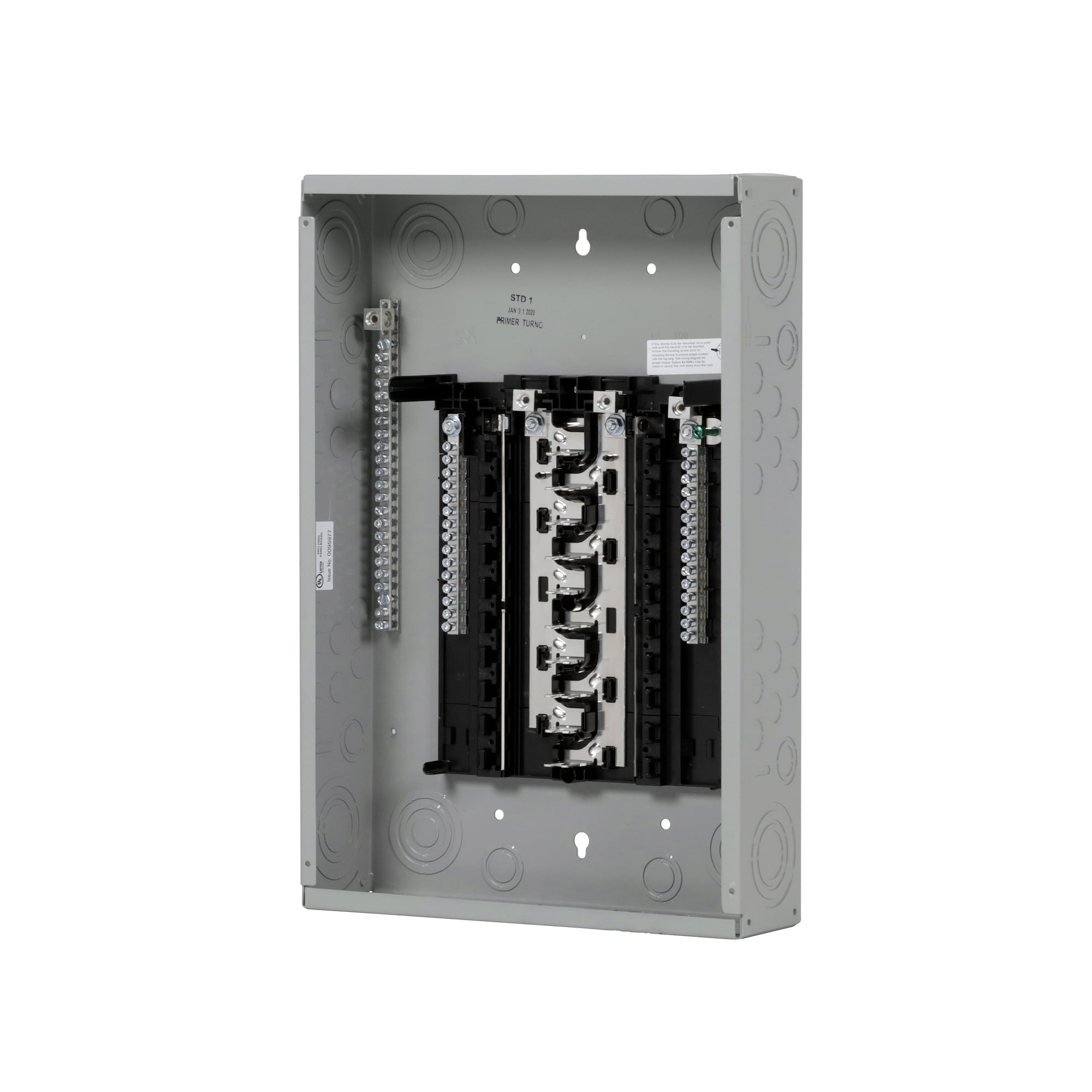 SN2040L1125 SpeedFax Standard SN Series 1-Phase Assembled Low Voltage Main Lug Load Center With Aluminum Bus Bar and Gray Combination Trim, 120/240 V AC, 125 A, 100 kAIC Interrupt