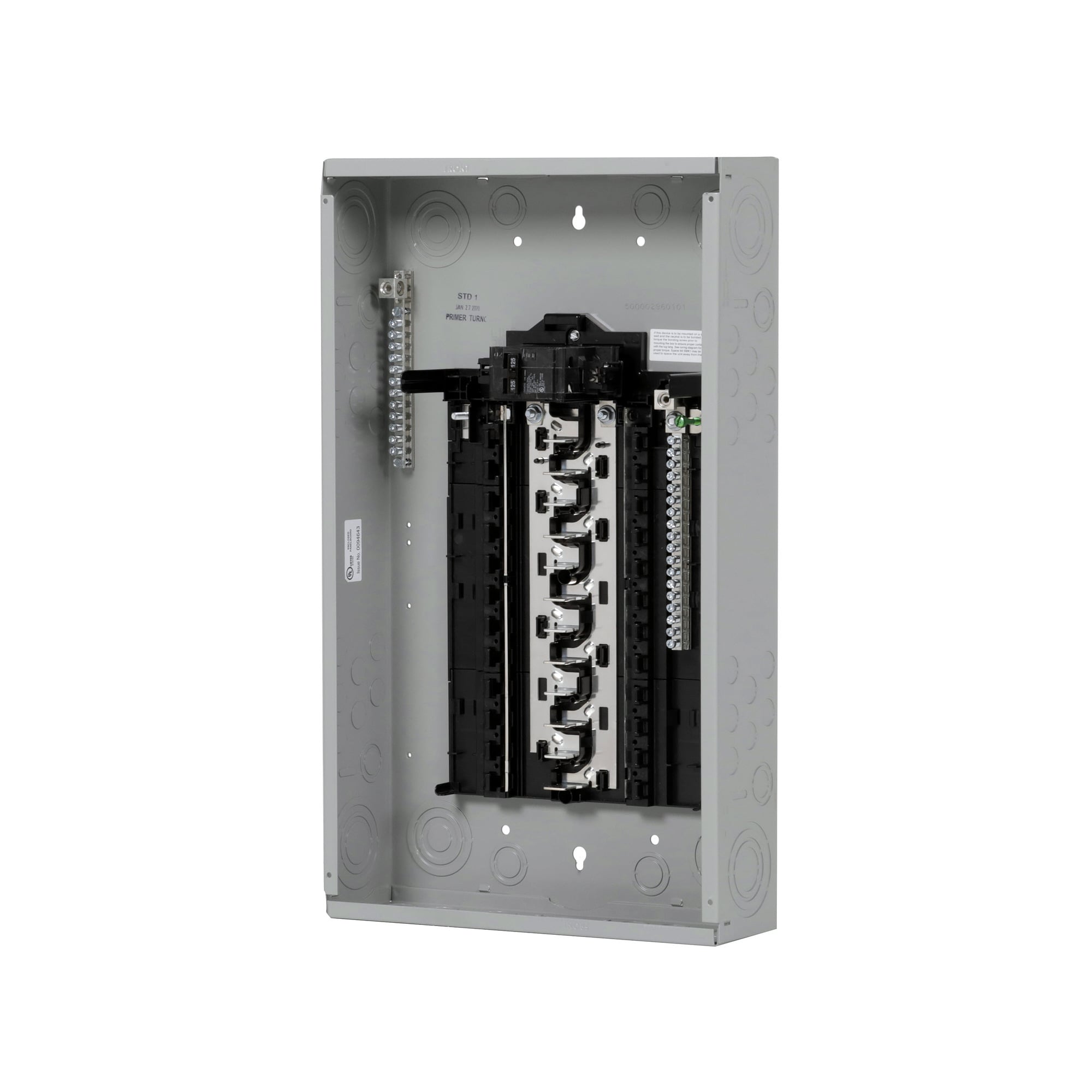 SN2424B1125 SpeedFax Standard SN Series 1-Phase Assembled Low Voltage Main Breaker Load Center With Aluminum Bus Bar and Gray Combination Trim, 120/240 V AC, 125 A, 22 kAIC Interrupt