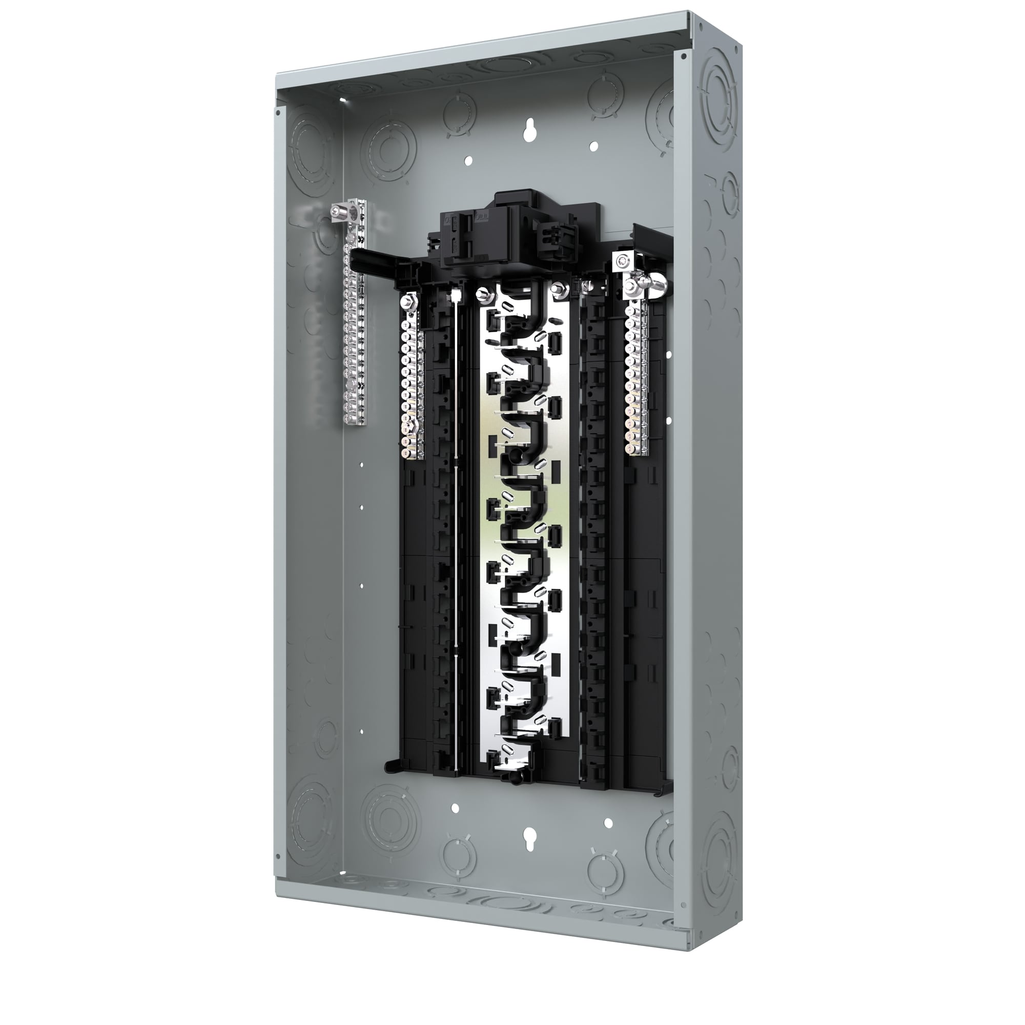 SN3030B1125 SpeedFax Standard SN Series 1-Phase Assembled Low Voltage Main Breaker Load Center With Aluminum Bus Bar and Gray Combination Trim, 120/240 V AC, 125 A, 22 kAIC Interrupt