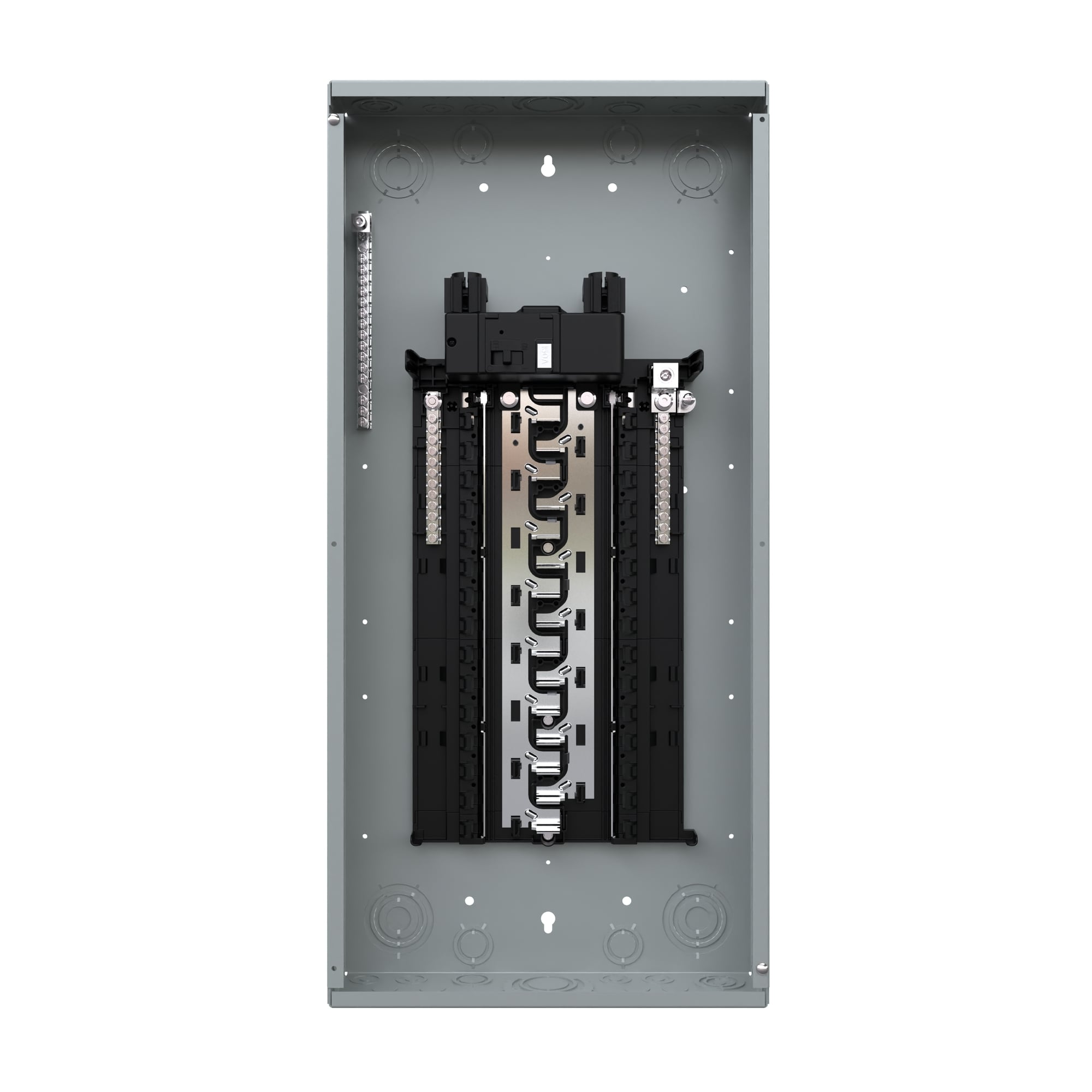 SN3030B1150 SpeedFax Standard SN Series 1-Phase Assembled Low Voltage Main Breaker Load Center With Aluminum Bus Bar and Gray Combination Trim, 120/240 V AC, 150 A, 22 kAIC Interrupt