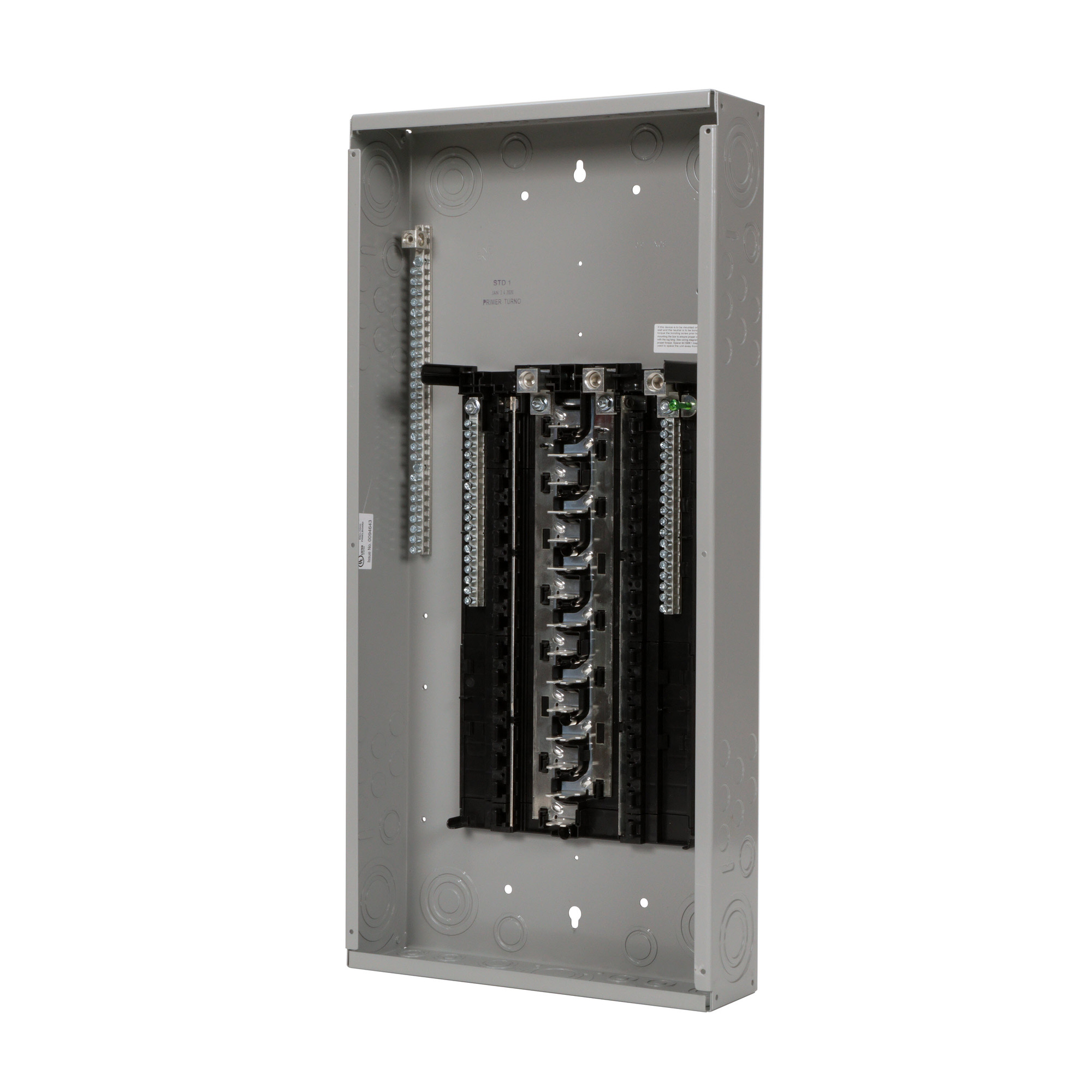 SN3048L1200 SpeedFax Standard SN Series 1-Phase Assembled Low Voltage Main Lug Load Center With Aluminum Bus Bar and Gray Combination Trim, 120/240 V AC, 200 A, 100 kAIC Interrupt
