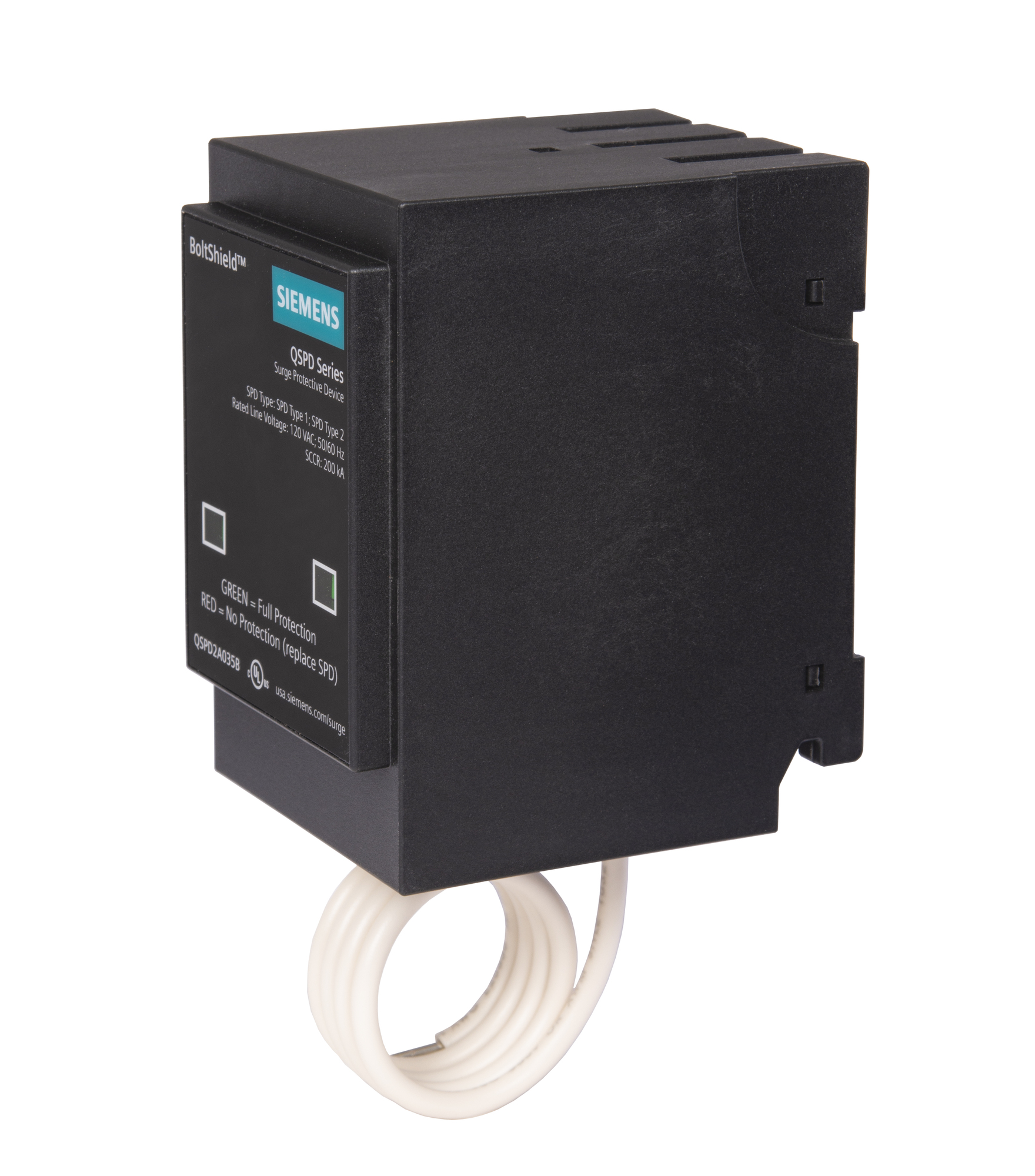 QSPD2A035B BoltShield QSPD Series 1-Phase Surge Protection Device, 120/240 V AC, 35 kA SCCR, 2 Poles