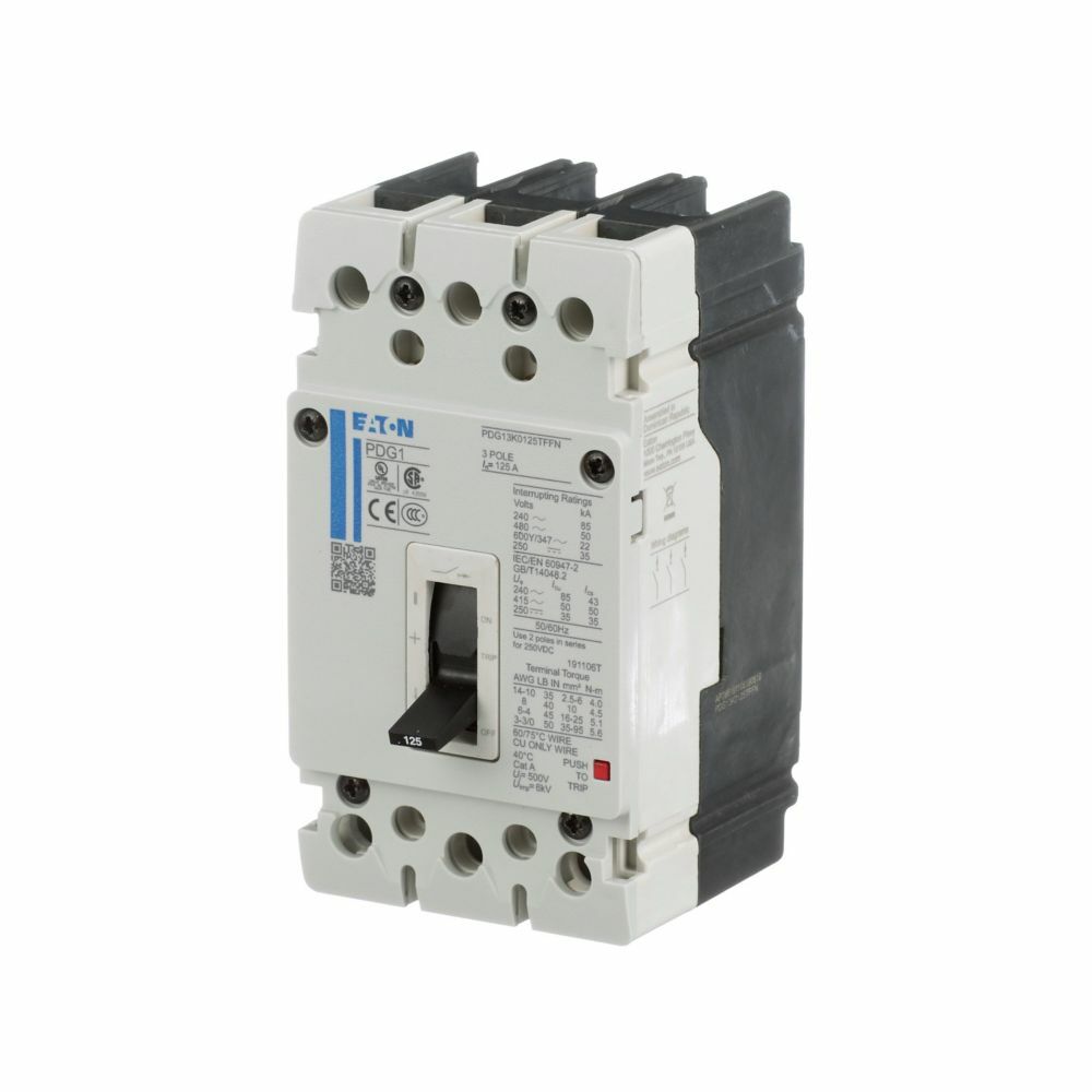 PDG13G0025TFFJ PDG1 PD1 Global Ratings, 600 V AC, 25 A, 35 kA interrupt, 3 poles, T-M Fxd-Fxd TU trip