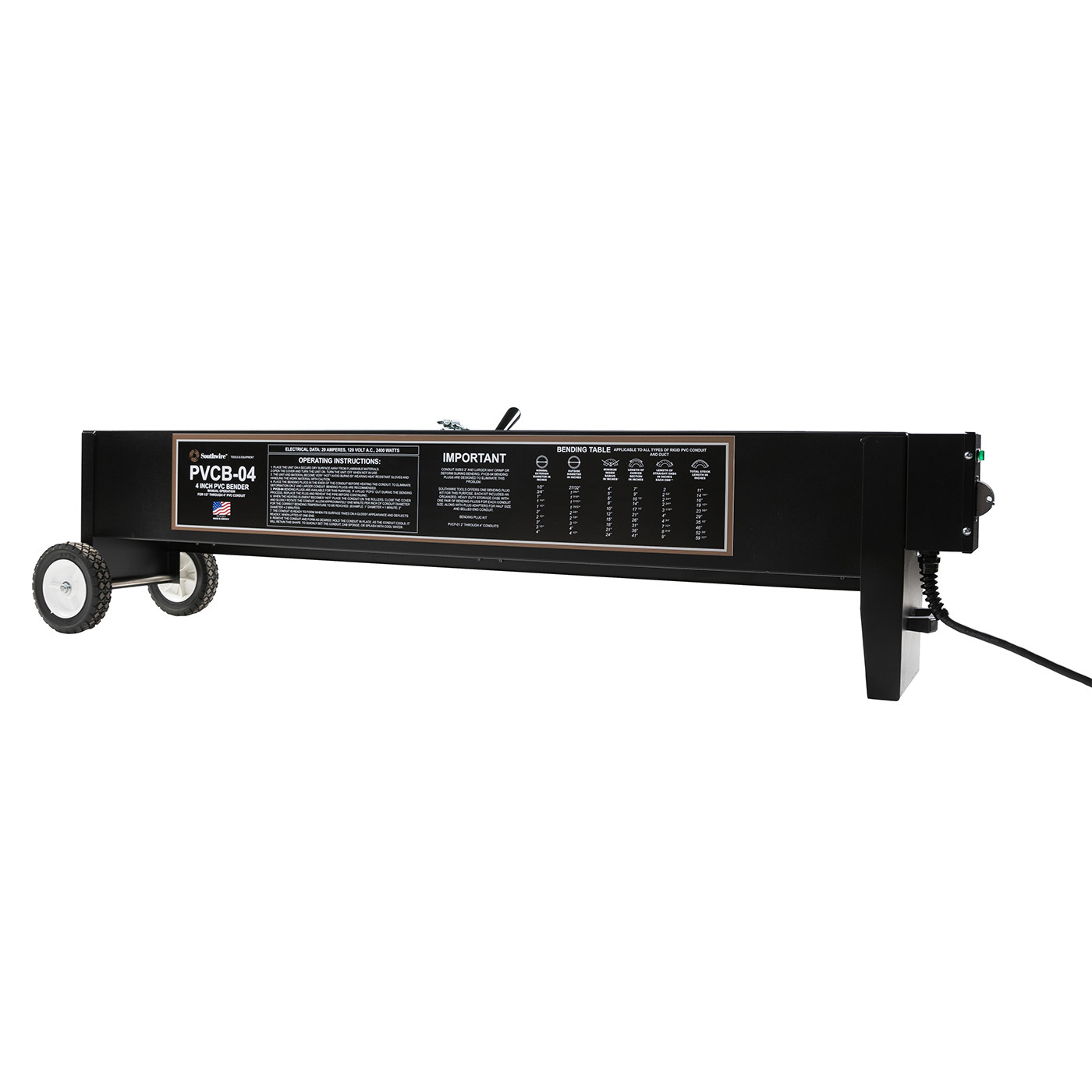 64301101 PVC Bender, 1-1/2 to 4 in Capacity, PVC Coated Housing