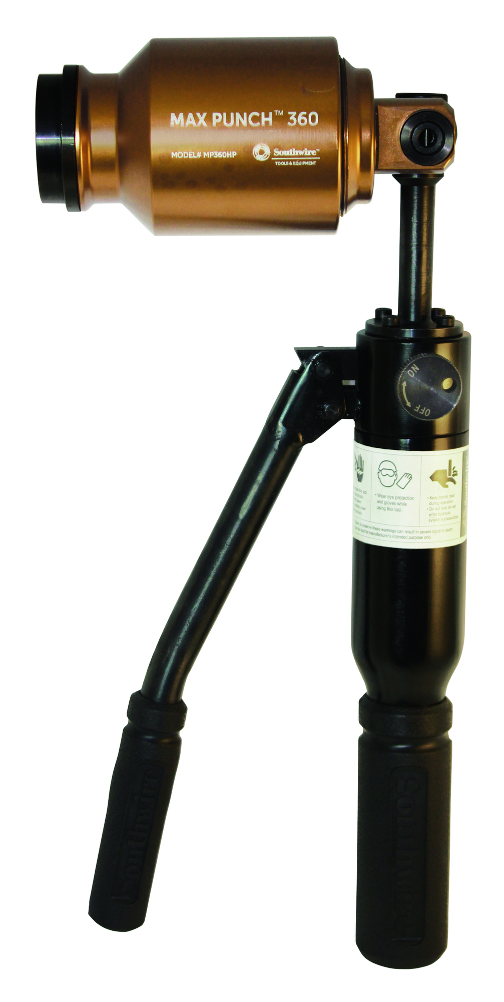 59159001 Max Punch 360 Heavy Duty Hydraulic Knockout Tool Drive Unit, For Conduit/Pipe Dia: 1/2 to 2 in, 12 ga THK Max Stainless Steel, 15-1/2 in OAL, 4 in Stainless Steel Punching Capacity