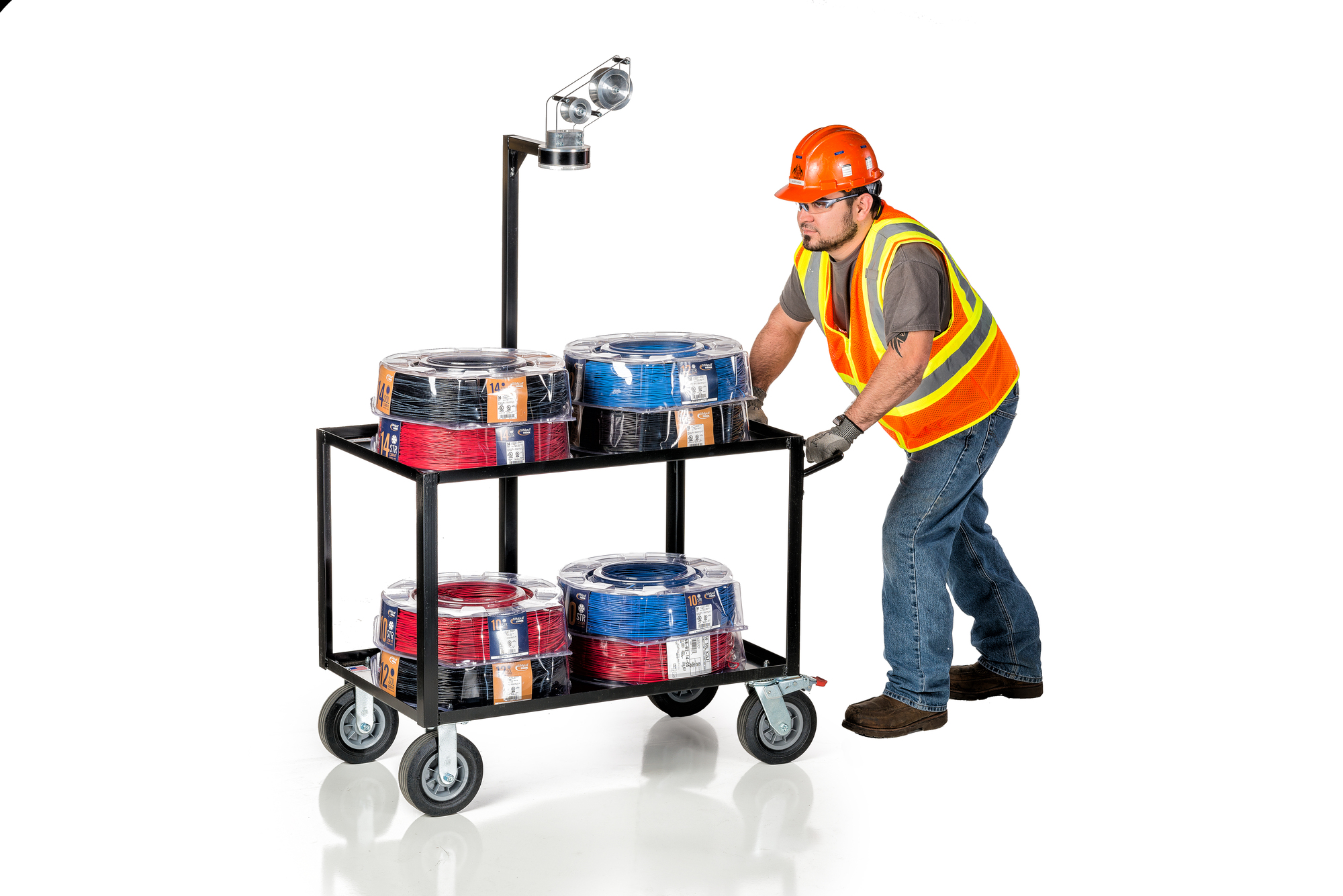 58617201 SIMpull CoilPak Multi-Purpose Utility Cart, 46 in L x 24 in W x 45 in H, 500 lb Load, Black