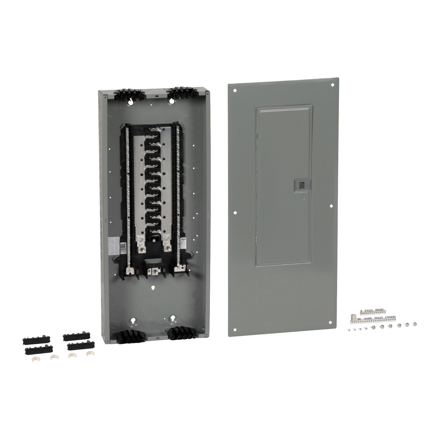 HOM3060L225PQGC Homeline Load center, Homeline, 1 phase, 30 spaces, 60 circuits, 225A convertible main lugs, PoN, NEMA1, Qwik-grip, gnd bar