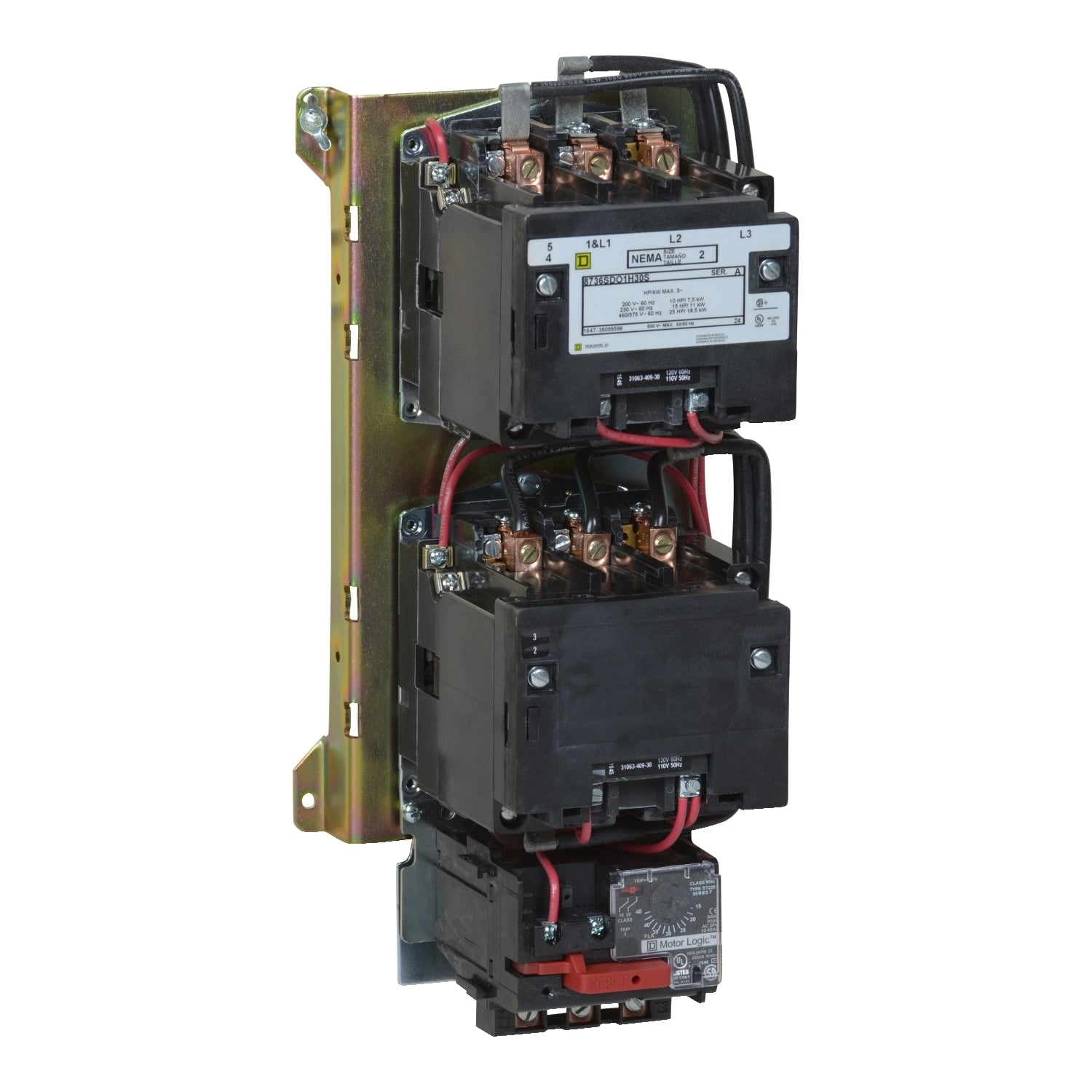 8736SDO1V02H30S Type S Reversing NEMA Starter, 110/120 VAC V Coil, 3 Poles, Open Enclosure
