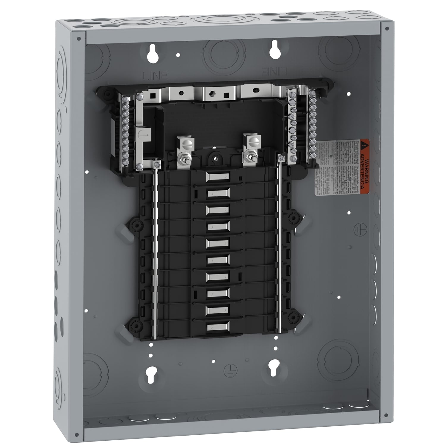 QO120L125PG 1-Phase Convertible Main Lug Load Center, 120/240 V, 125 A, 3 W Power Rating, 1 Poles