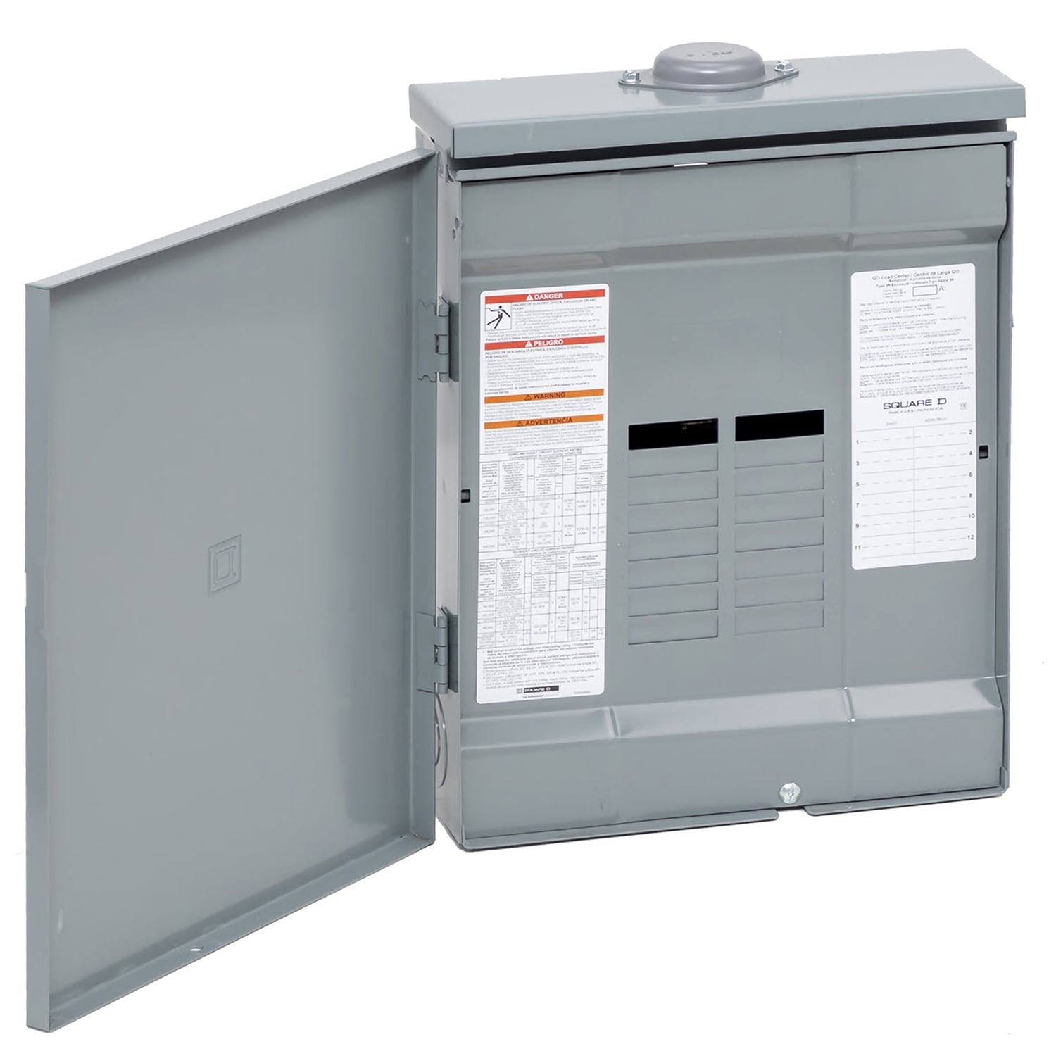 QO112L125PGRB 1-Phase Convertible Main Lug Load Center, 120/240 V, 120 A, 3 W Power Rating, 1 Poles