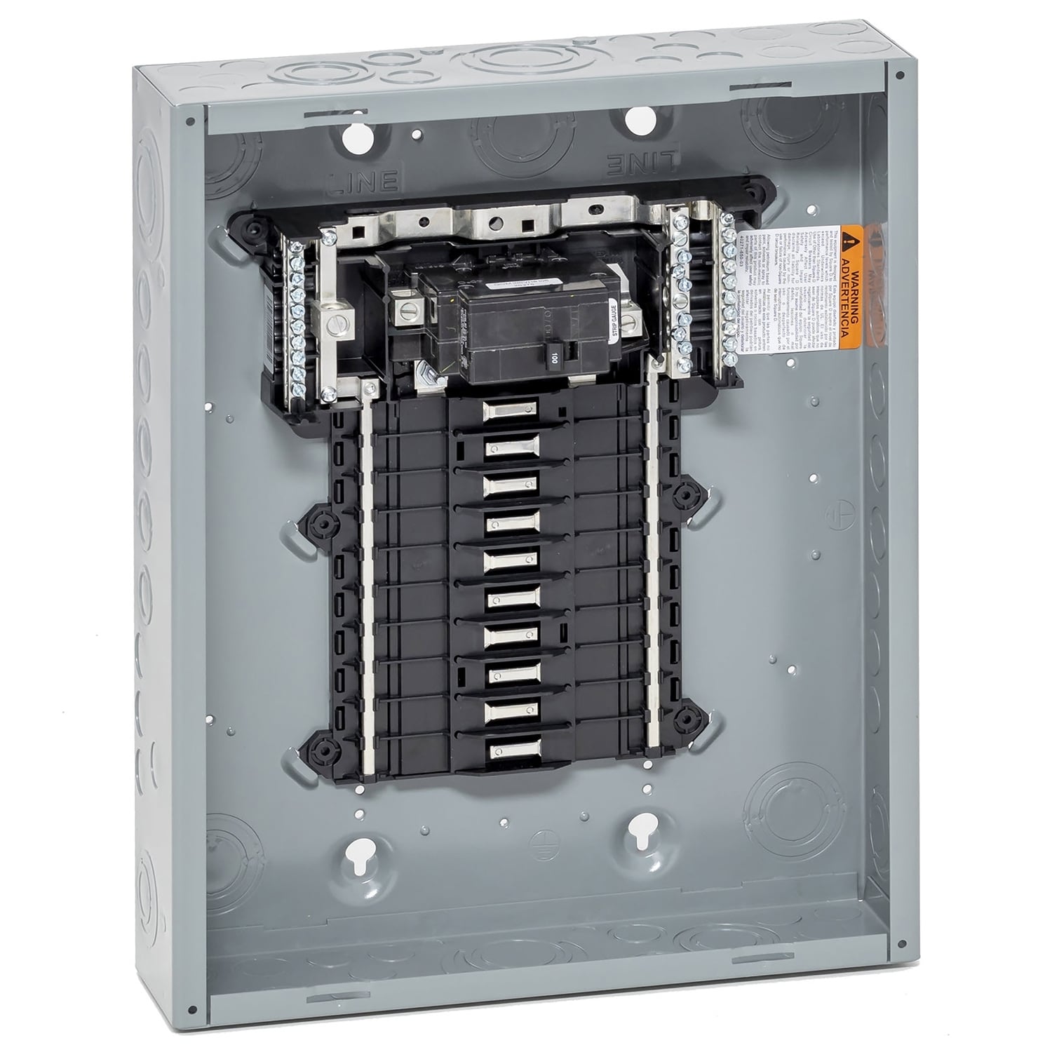 QO120M100P 1-Phase Convertible Main Lug Load Center, 120/240 V, 100 A, 3 W Power Rating, 1 Poles