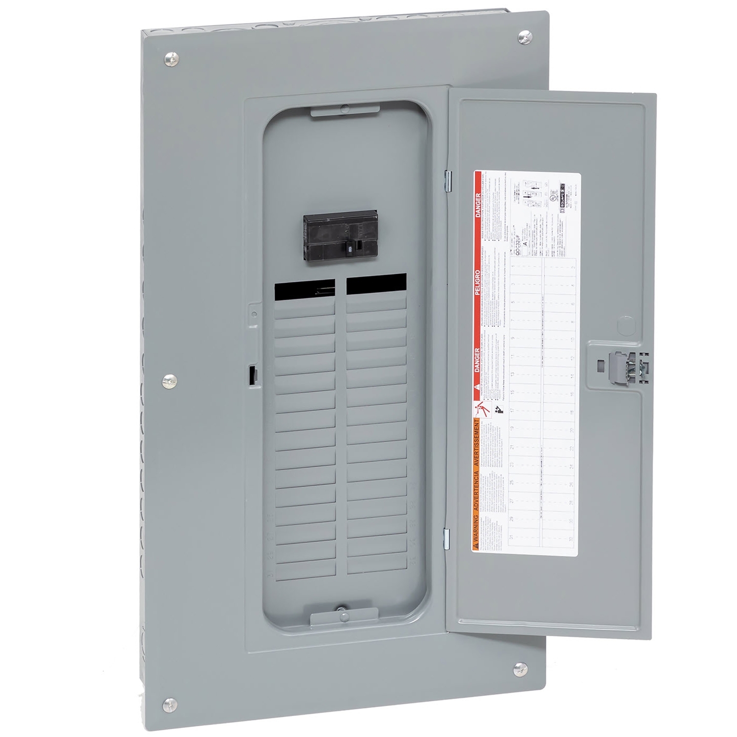 QO132M100PCVP 1-Phase 3-Wire Convertible Main Neutral Load Center, 120/240 V AC, 100 A, 22 kA Interrupt