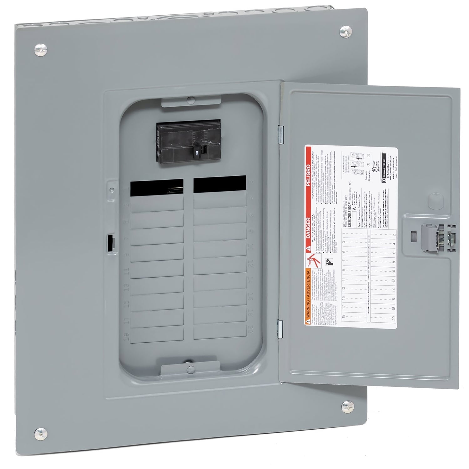 QO120M100PC 1-Phase Convertible Main Neutral Load Center, 120/240 V AC, 100 A, 1 Pole, 22 kA Interrupt
