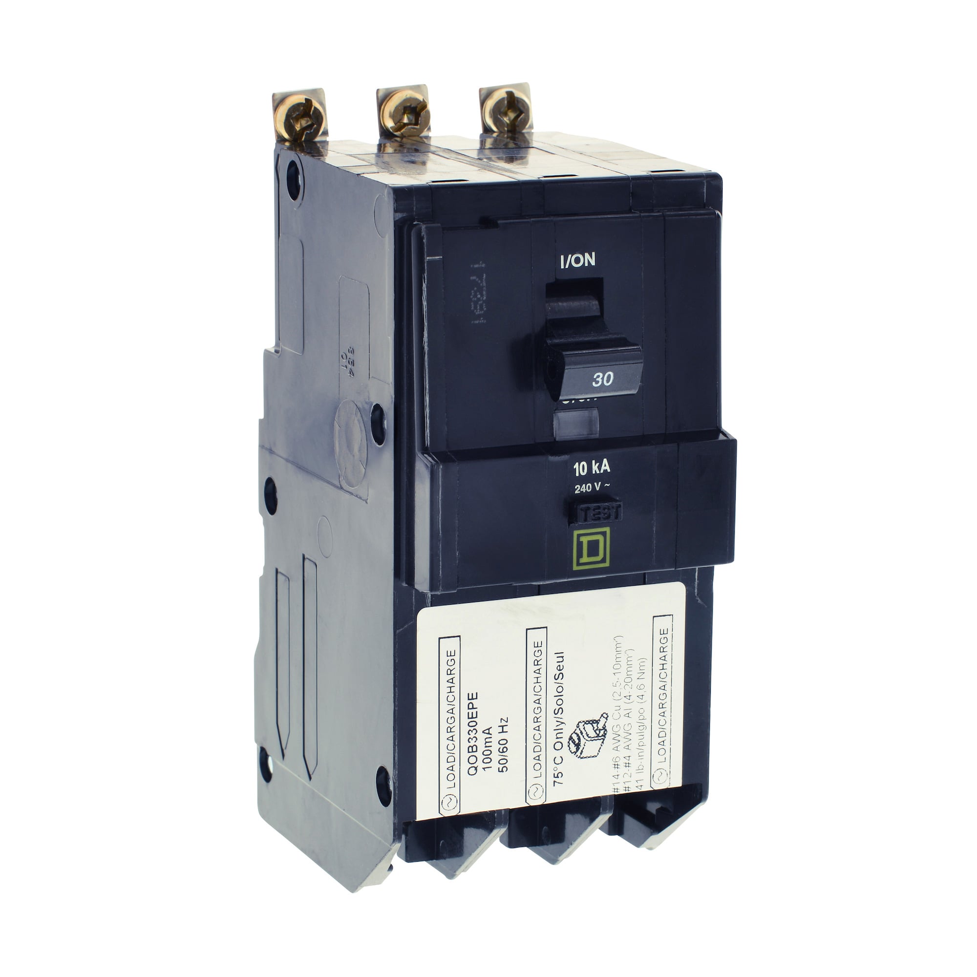 QOB330EPE Miniature Circuit Breaker, 30 Amp, 3 Pole, 240V