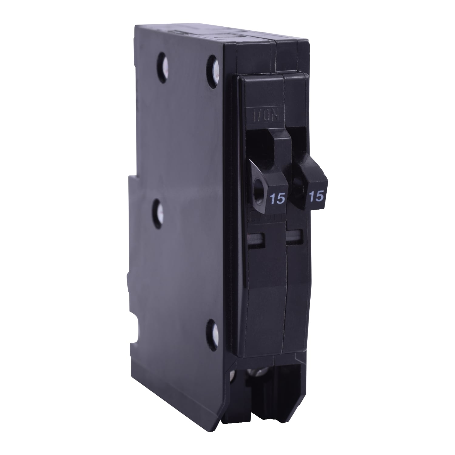 Tandem mini circuit breaker, QO, 2 x 1 pole at 15A, 120/240VAC, 10kA, plug in, consumer pack