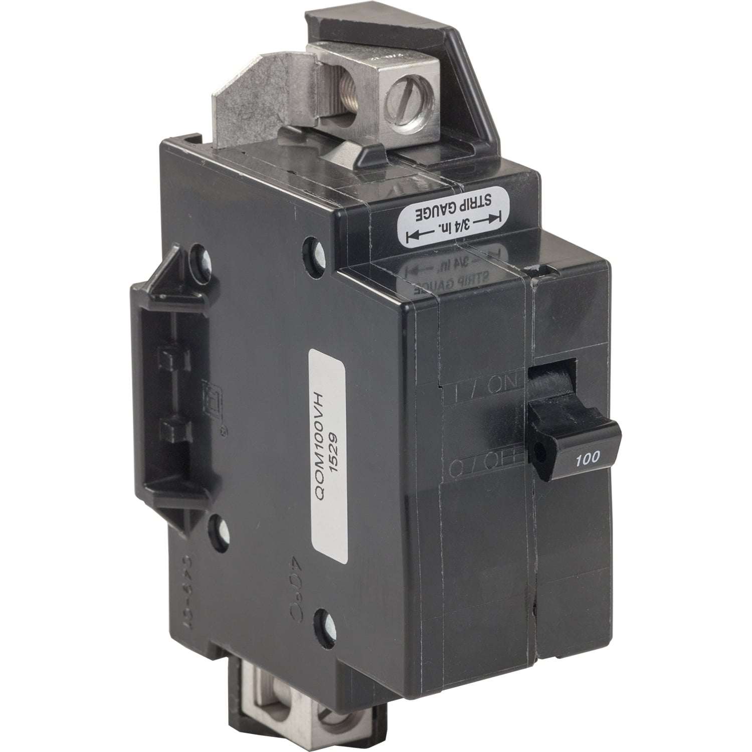 QOM100VHCP Low Voltage Circuit Breaker, 100 A, 22 kA at 120/240 VAC/22 kA at 120 VAC Interrupt, 2 Poles