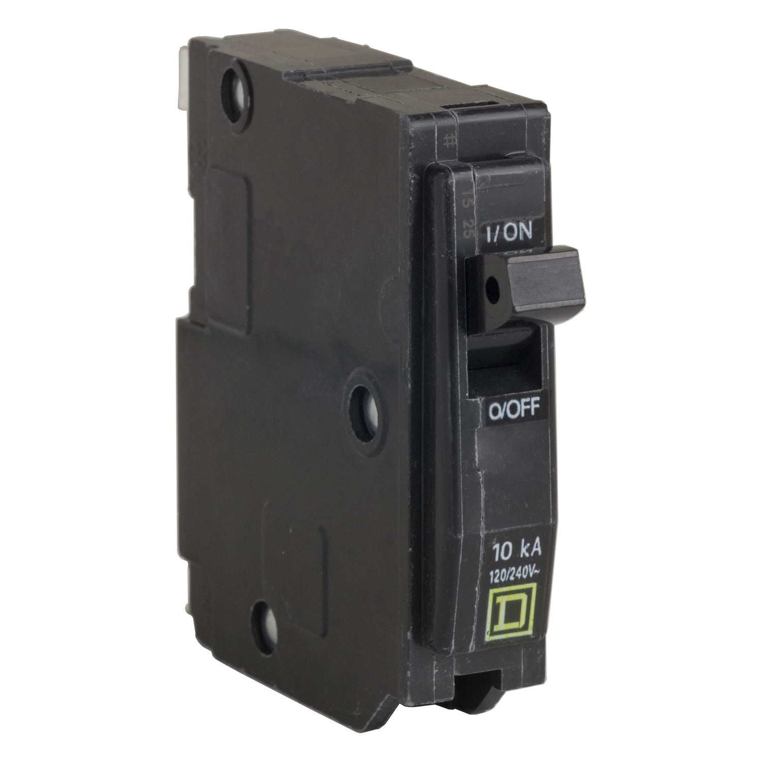 Mini circuit breaker, QO, 15A, 1 pole, 120/240VAC, 10kA, plug in
