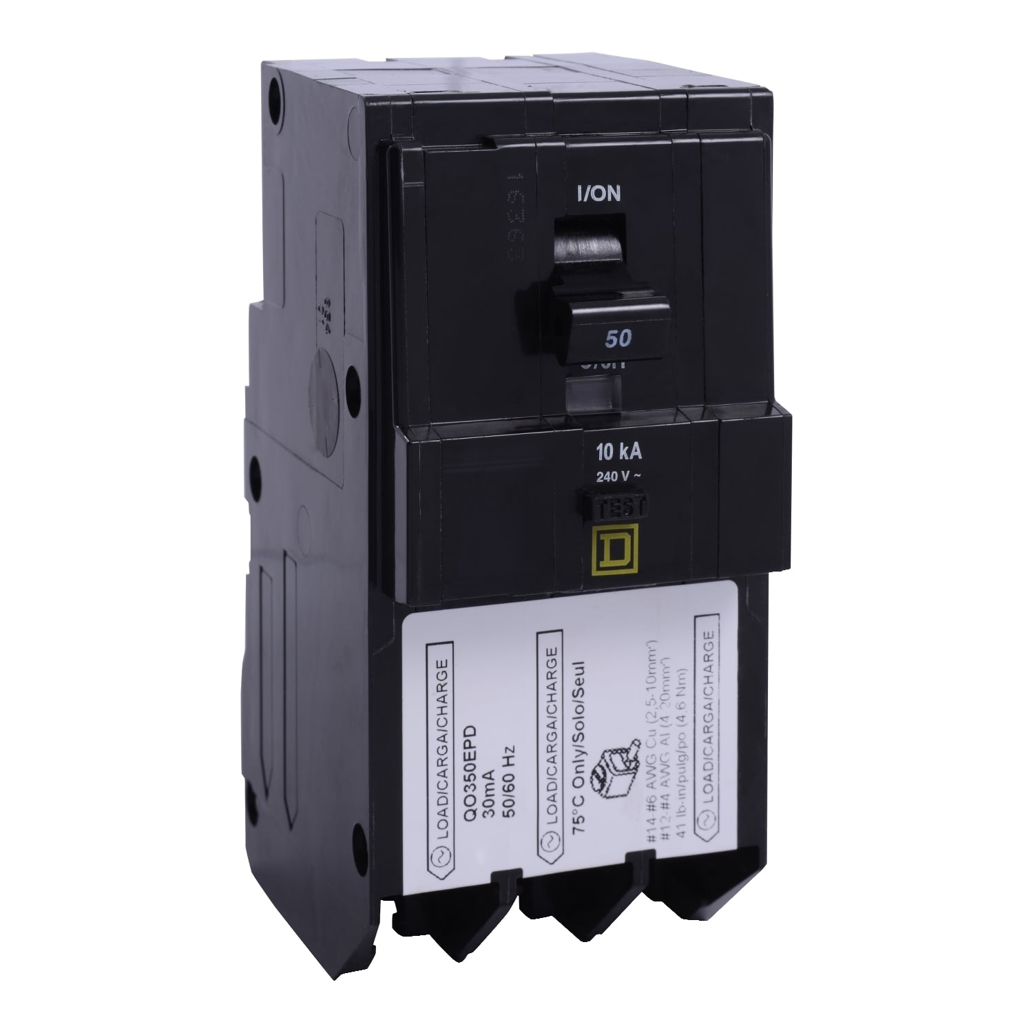 QO350EPD Miniature Circuit Breaker, 50 Amp, 3 Pole, 240V