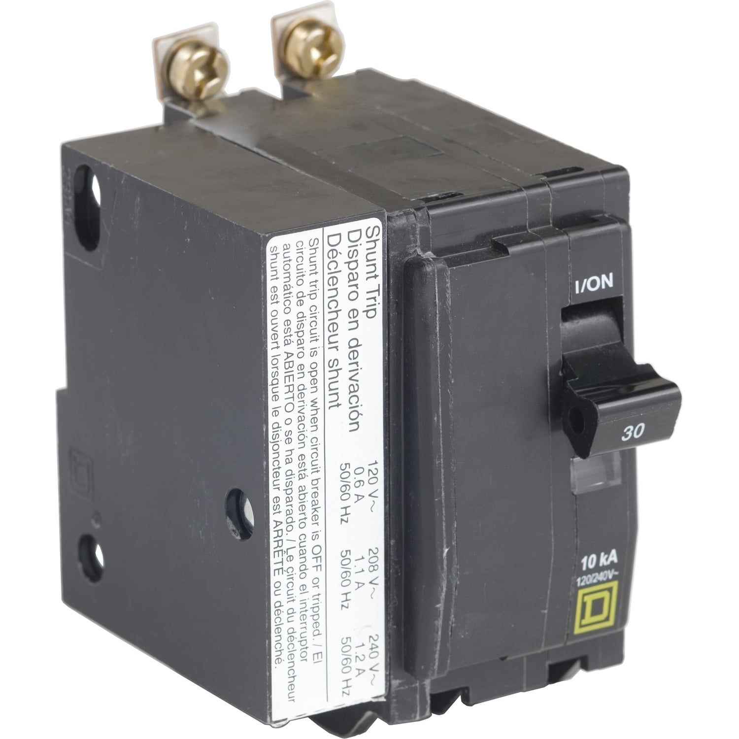 QOB215VH1021 Standard Miniature Circuit Breaker, 120/240 V AC, 15 A, 22 kA Interrupt, 2 Poles, Thermal Magnetic Trip
