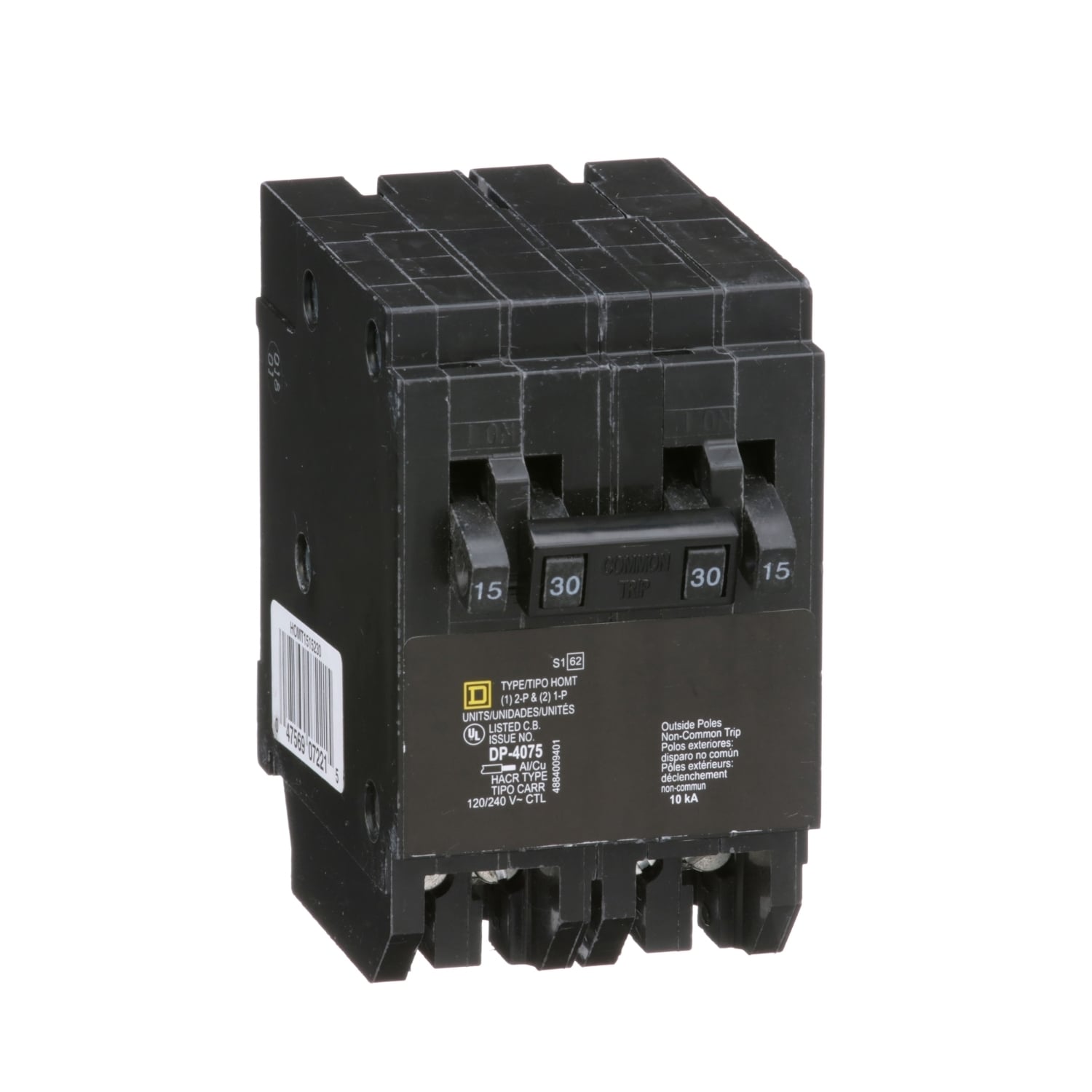HOMT1515230CP HOMT Quad tandem Circuit Breaker, 120/240 V AC, 15, 30 A, 1, 2 Poles