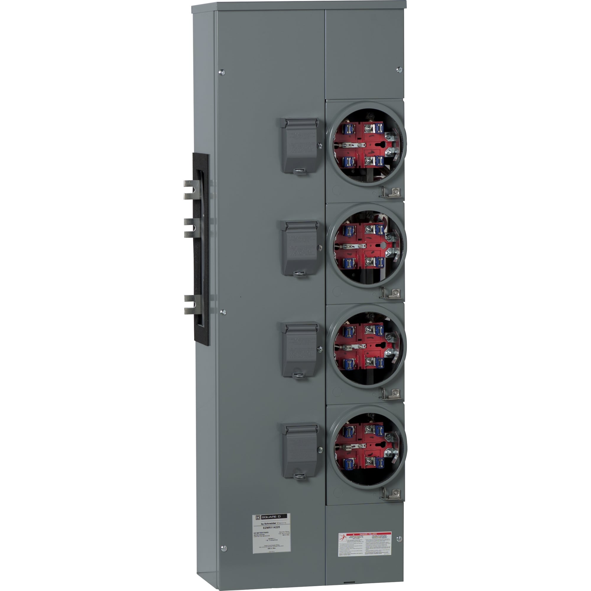 EZMR114225CUX Branch Unit, EZ Meter Pak, 225 Amp, 4 Socket, 120/240V, No Bypass, Ringless, Copper Busbar