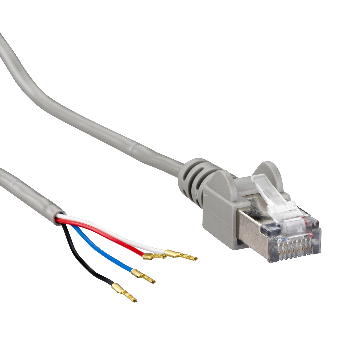 LV434197 Single End Prefabricated ULP Cord, For Use With ComPact NS Molded Case Circuit Breaker, RJ45 Connector, Clip Mount