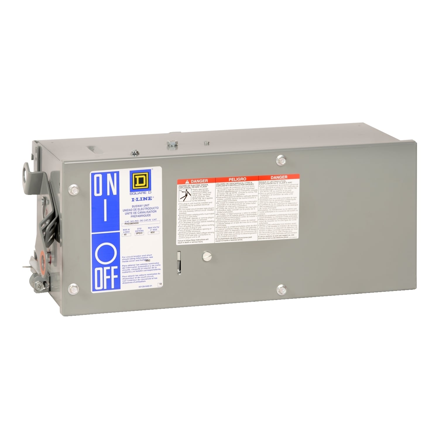 Plug-in unit, I-Line Busway, H-frame, 70A, 3 phase, 4 wire, 600VAC, 50kA, ground, neutral