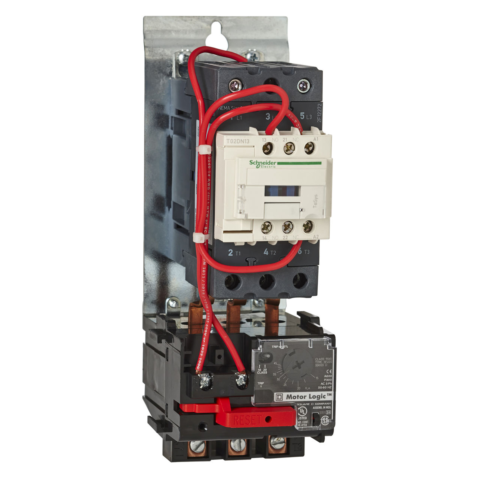 T36DN13G7S TeSys N Size 2 NEMA Motor Starter, 120 VAC V Coil, Non-Reversing Action, 3 Poles, Open Enclosure