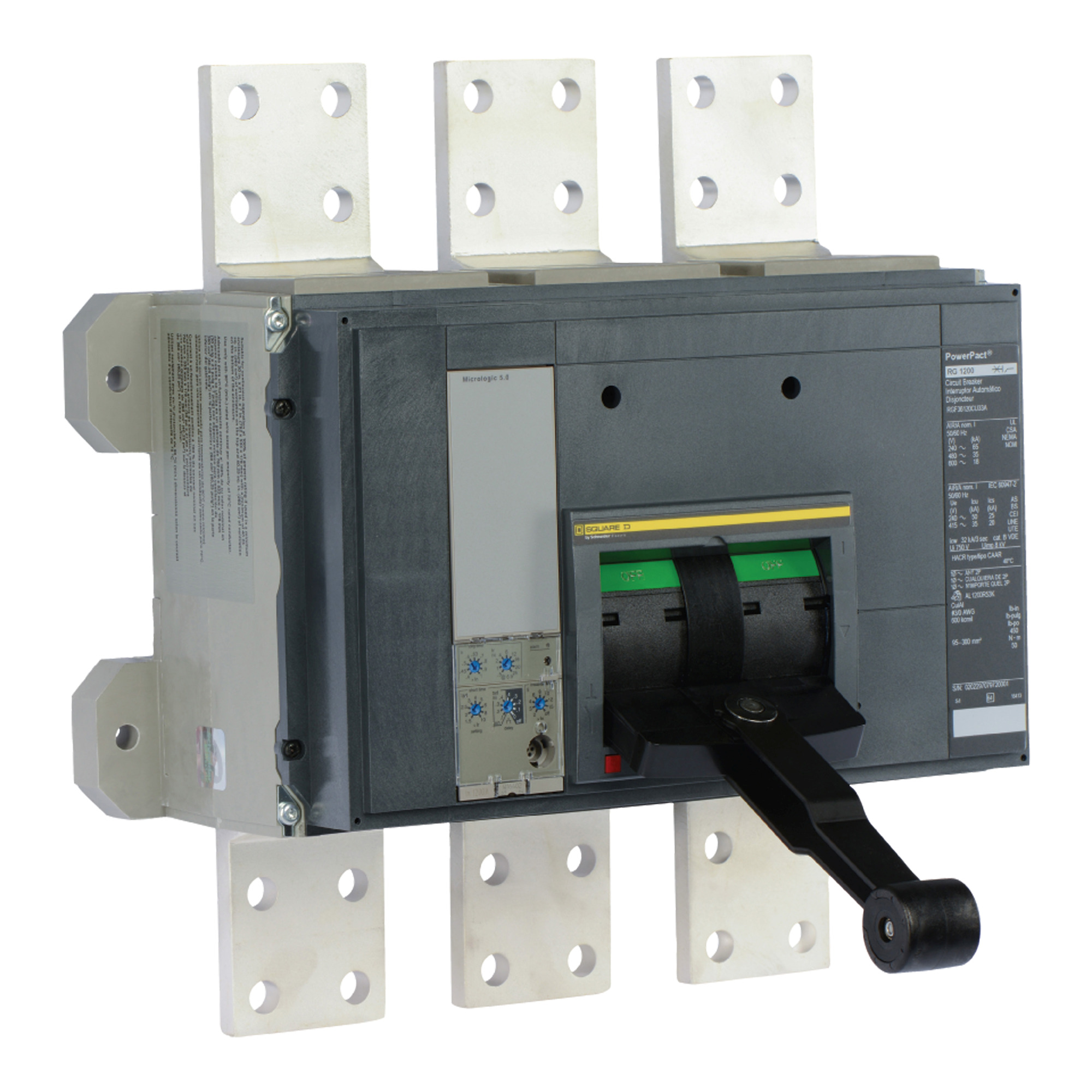POWERPACT R-FRAME, MOLDED CASE CIRCUIT BREAKER, 600V, 2000A, 3P, 65kA