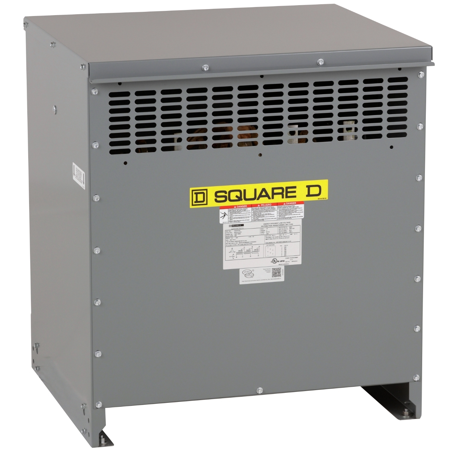 Transformer, dry type, DOE 2016, 75kVA, 3 phase, 480V delta primary, 208Y/120V secondary, 20M, 80C rise, Cu