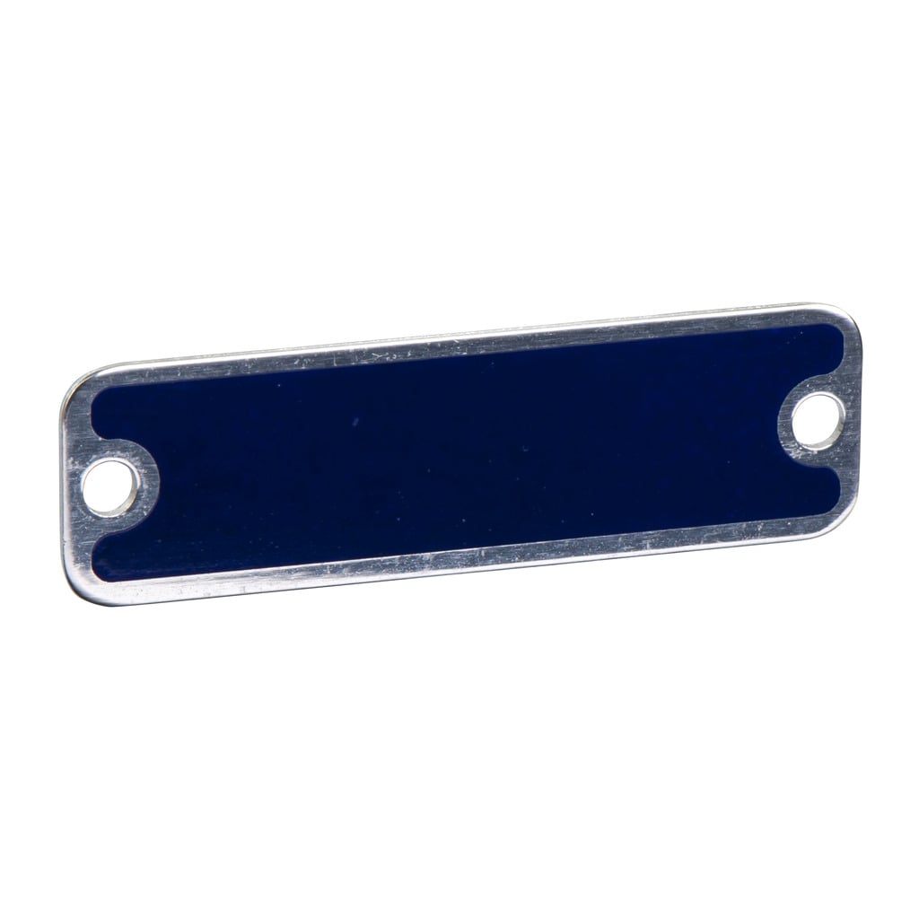 9001KN800 9001 T-K Legend Plate, 1/2 in H 1-11/16 in W, Rectangular Plate, Metal, Blue Field