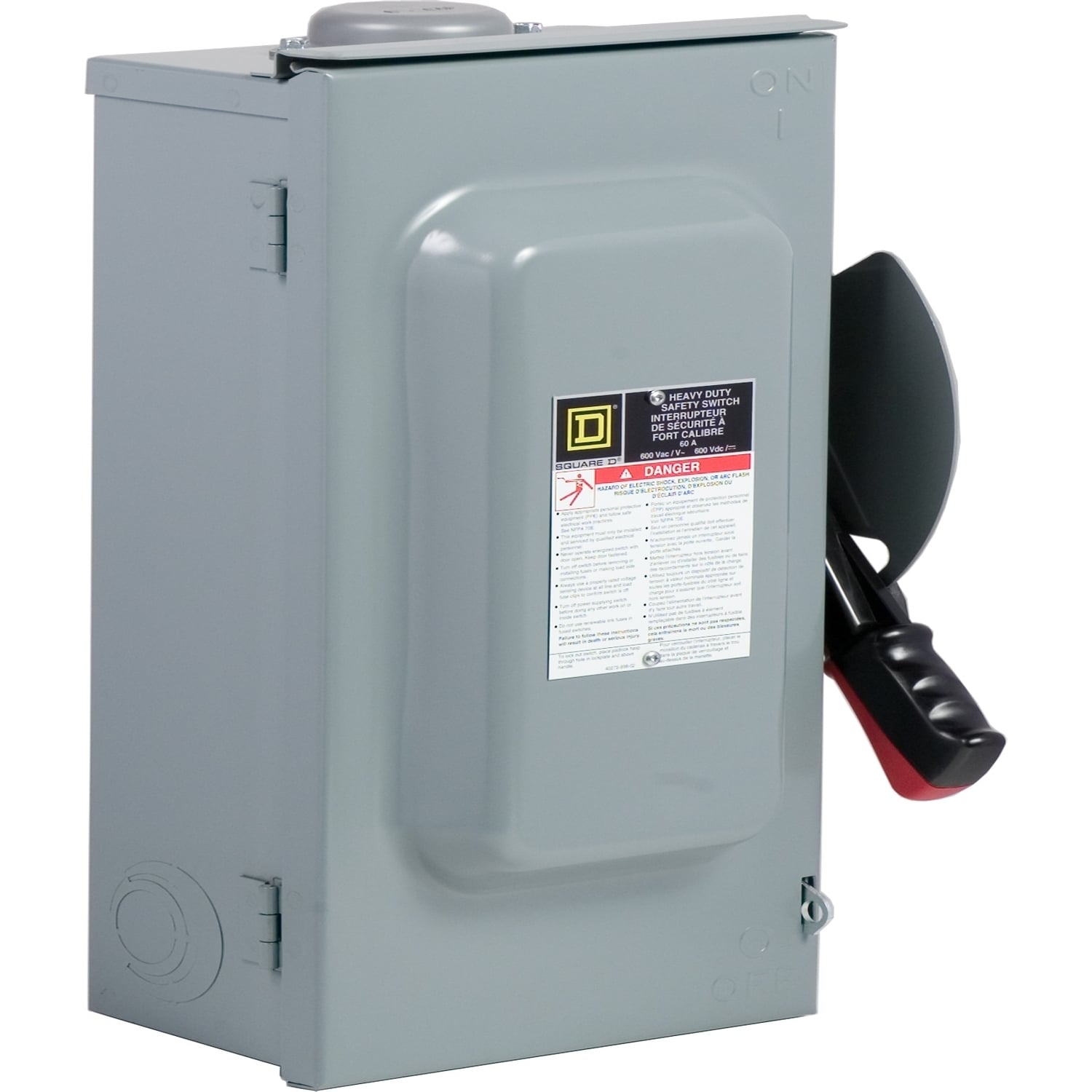 CH362RB Fusible Heavy Duty Single Throw Disconnect Switch, 600 VAC/VDC, 60 A, 15 hp, 30 hp, 50 hp, 3PST Contact, 3 Poles