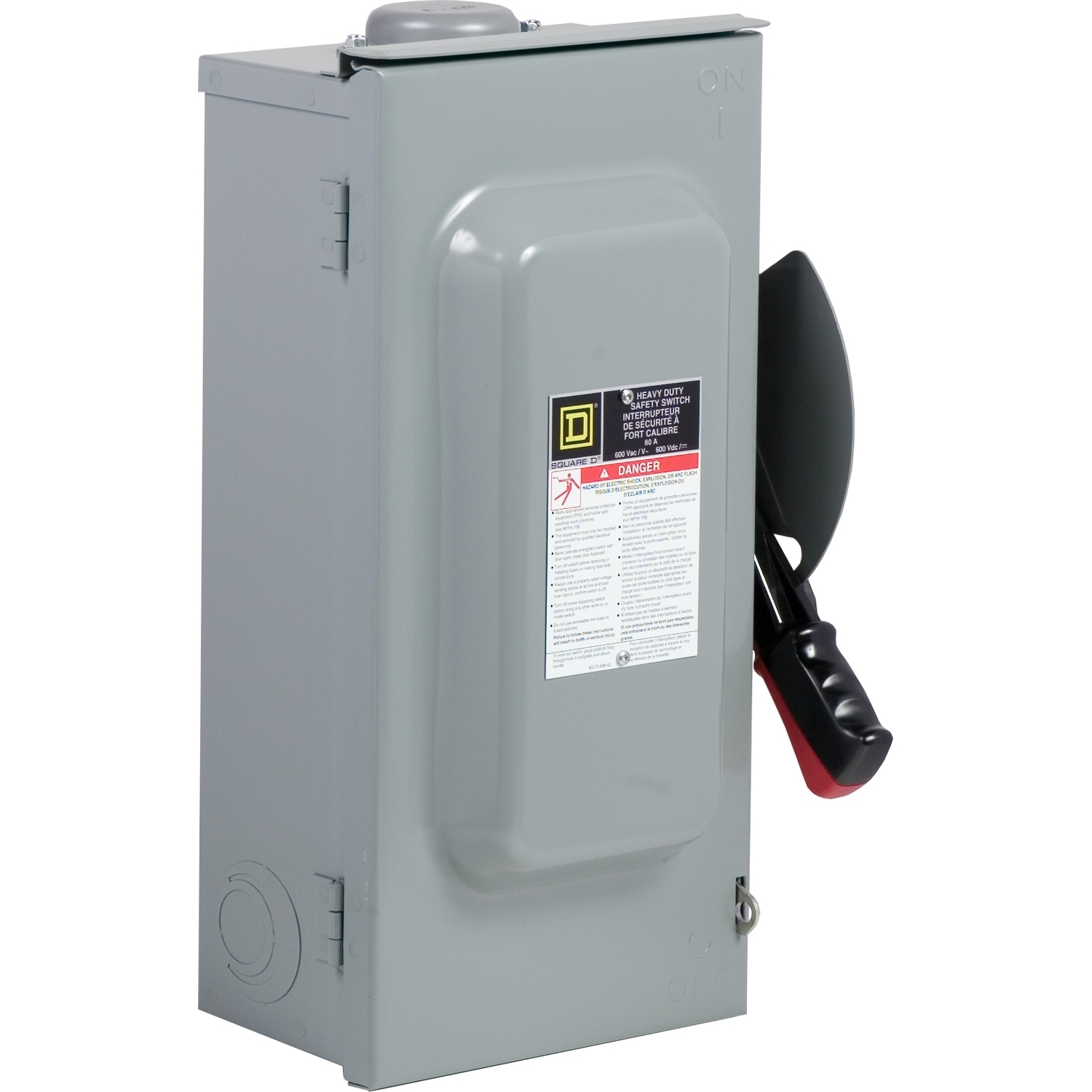 CHU362RB Heavy Duty Non-Fusible Single Throw Disconnect Switch, 600 VAC/VDC, 60 A, 30 hp, 60 hp, 3PST Contact, 3 Poles