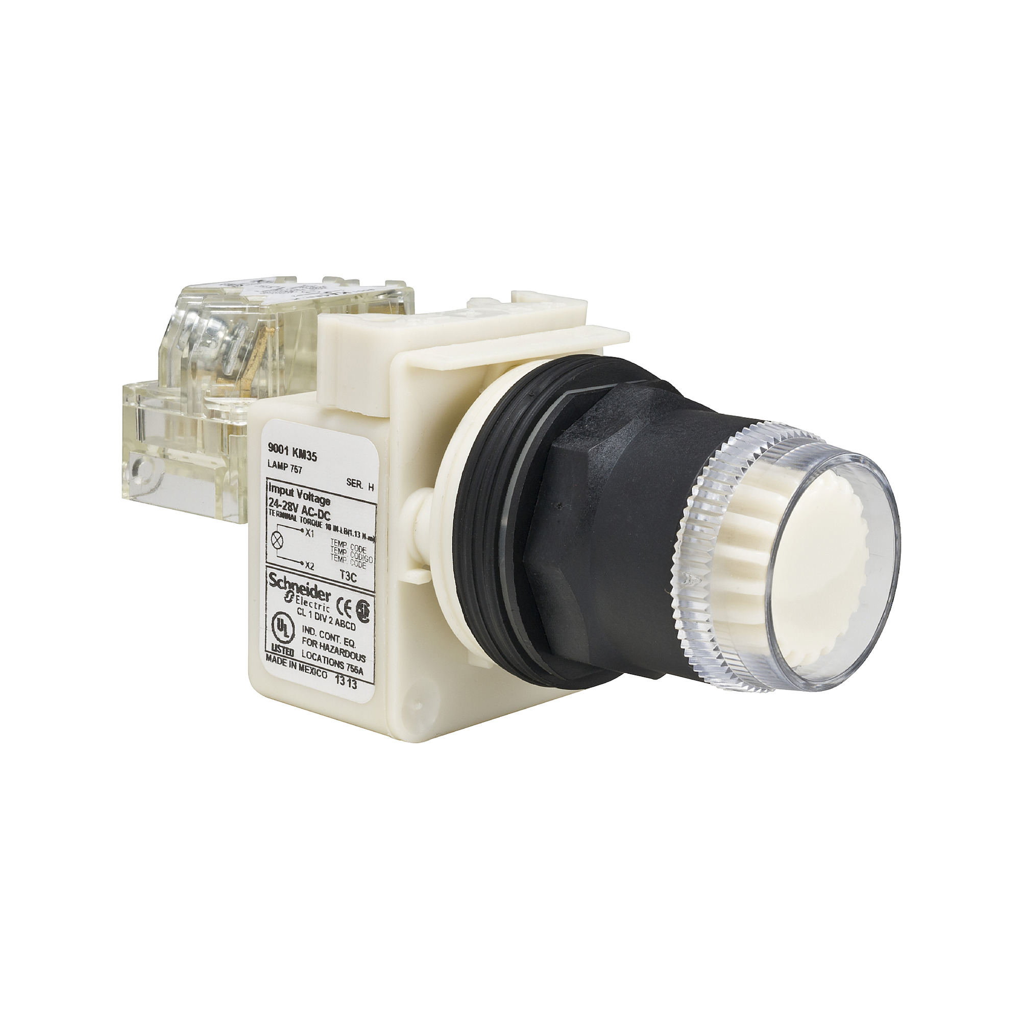 9001SK1L35LWW 9001SK Series Illuminated Push-Button, 1.18 in Dia, Without Contact Block contact