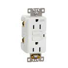 Socket-outlet, X Series, 15A, decorator, GFCI, tamper resistant, weatherproof, residential, white, matte finish