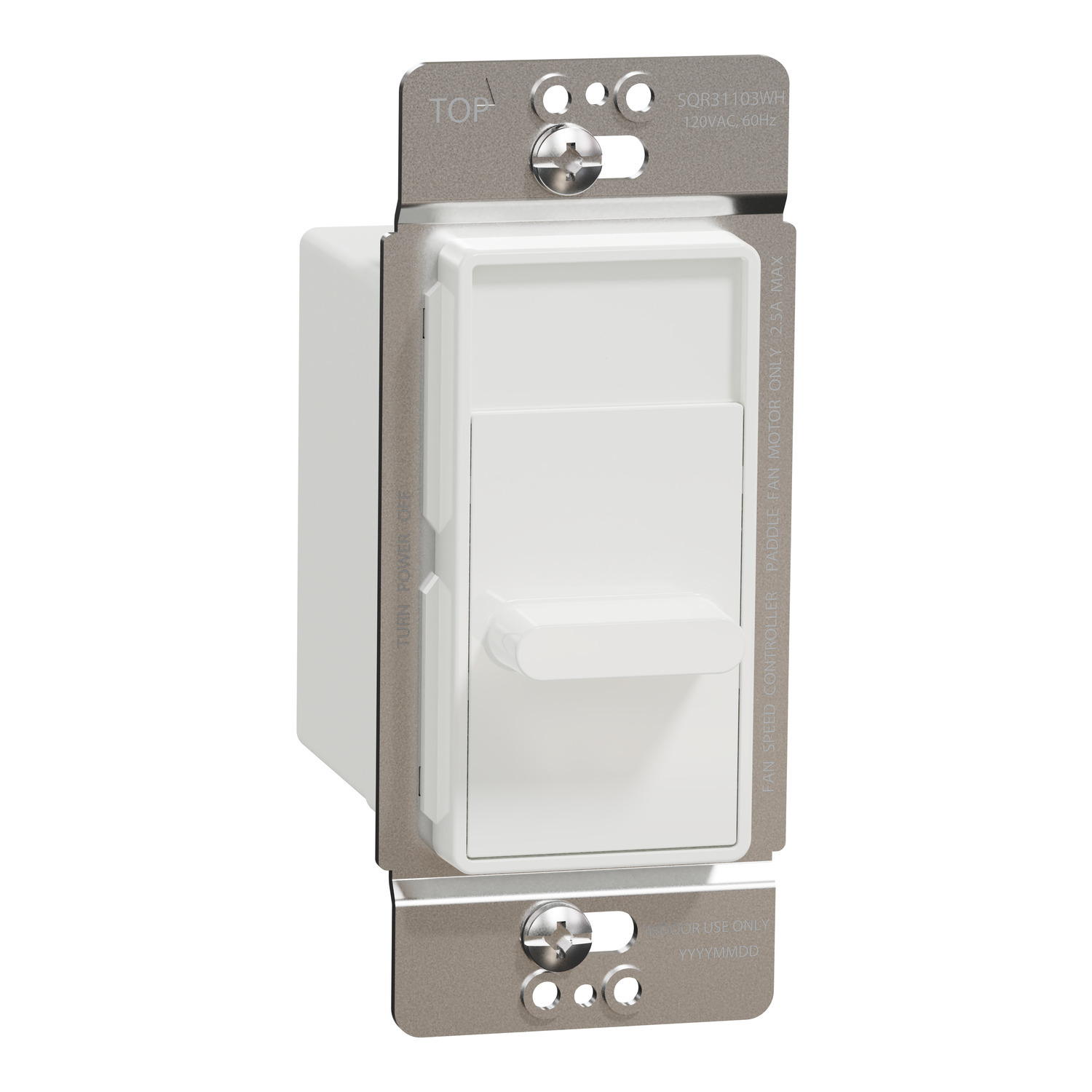SQR31103WH X Series Fan Controller, 120 V, 2.5 A, 1 poles, White