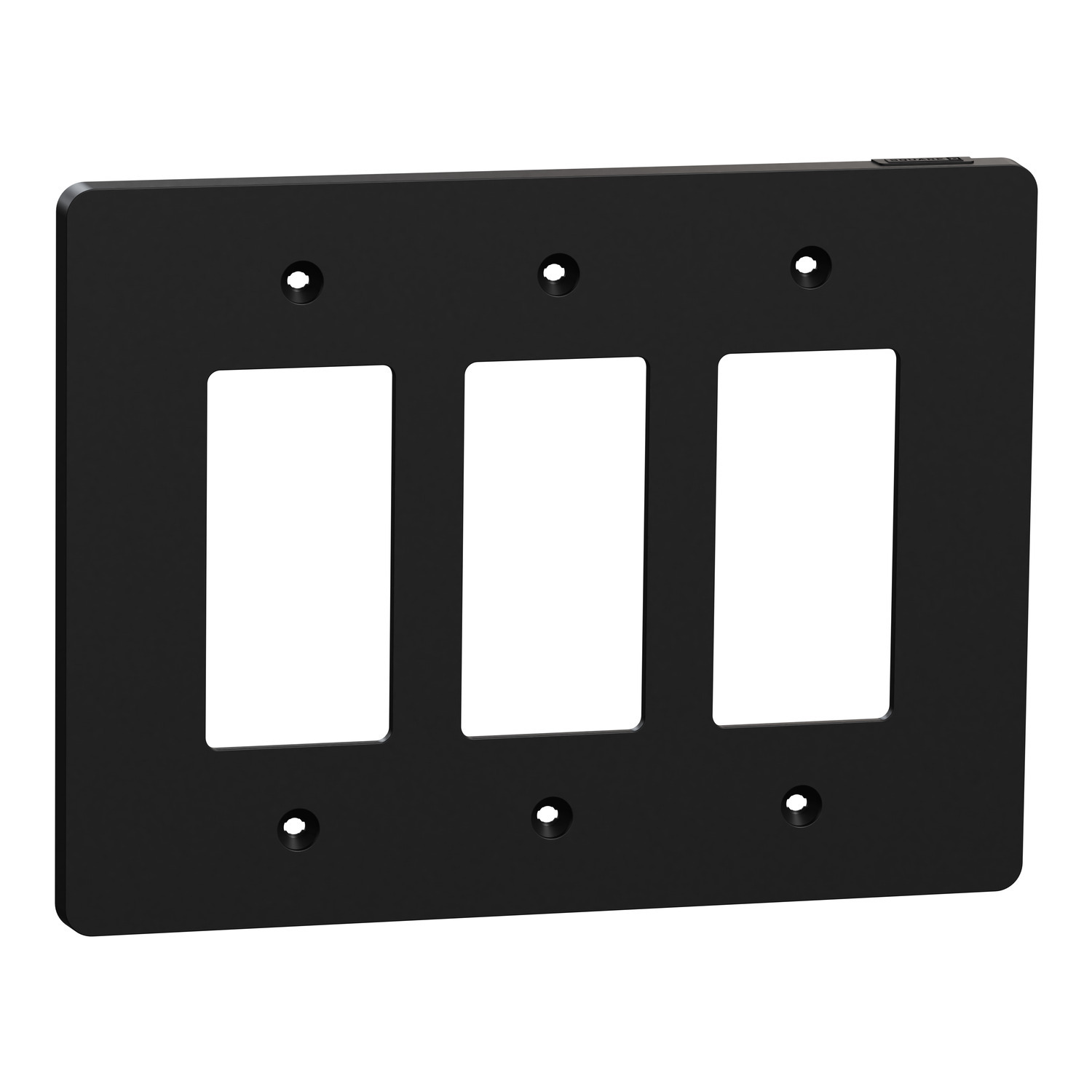 SQWS141003BK X Series Cover Frame, For Use With Decorator/Receptacle/Switch/Dimmer/Fan Control/Sensor, Blank Plate, Plastic, Black