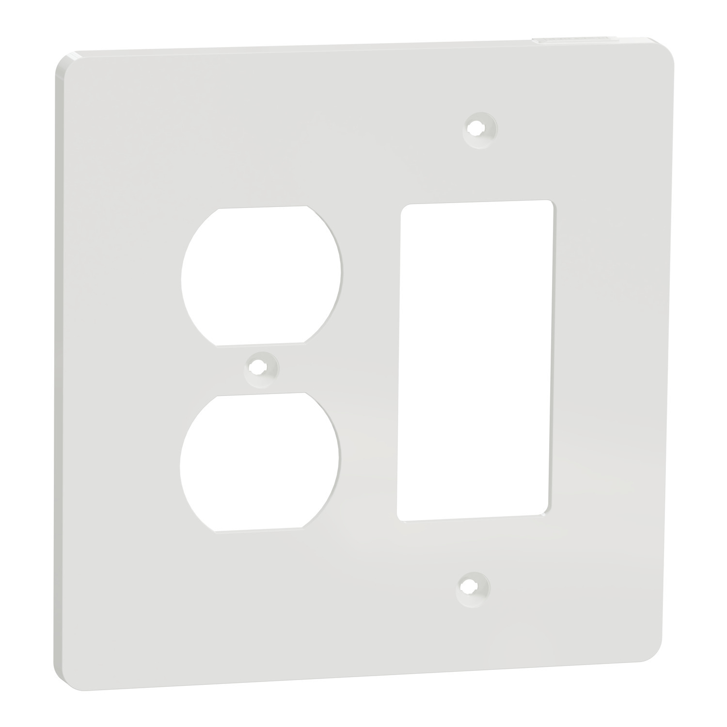 Cover frame, X Series, for duplex/decorator socket-outlet, 2 gangs, screw fixed, mid sized plus, white, matte finish