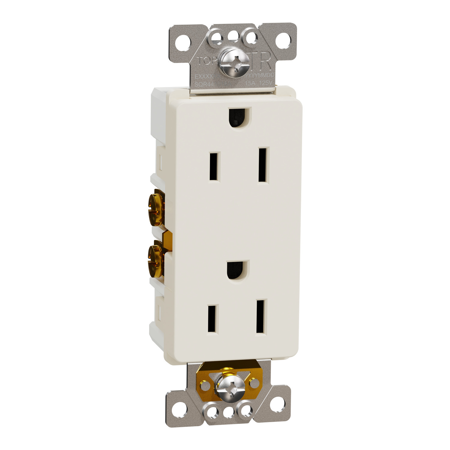 SQR44101LA X Series Socket-outlet, 125 V, 15 A, 2 poles, Light almond
