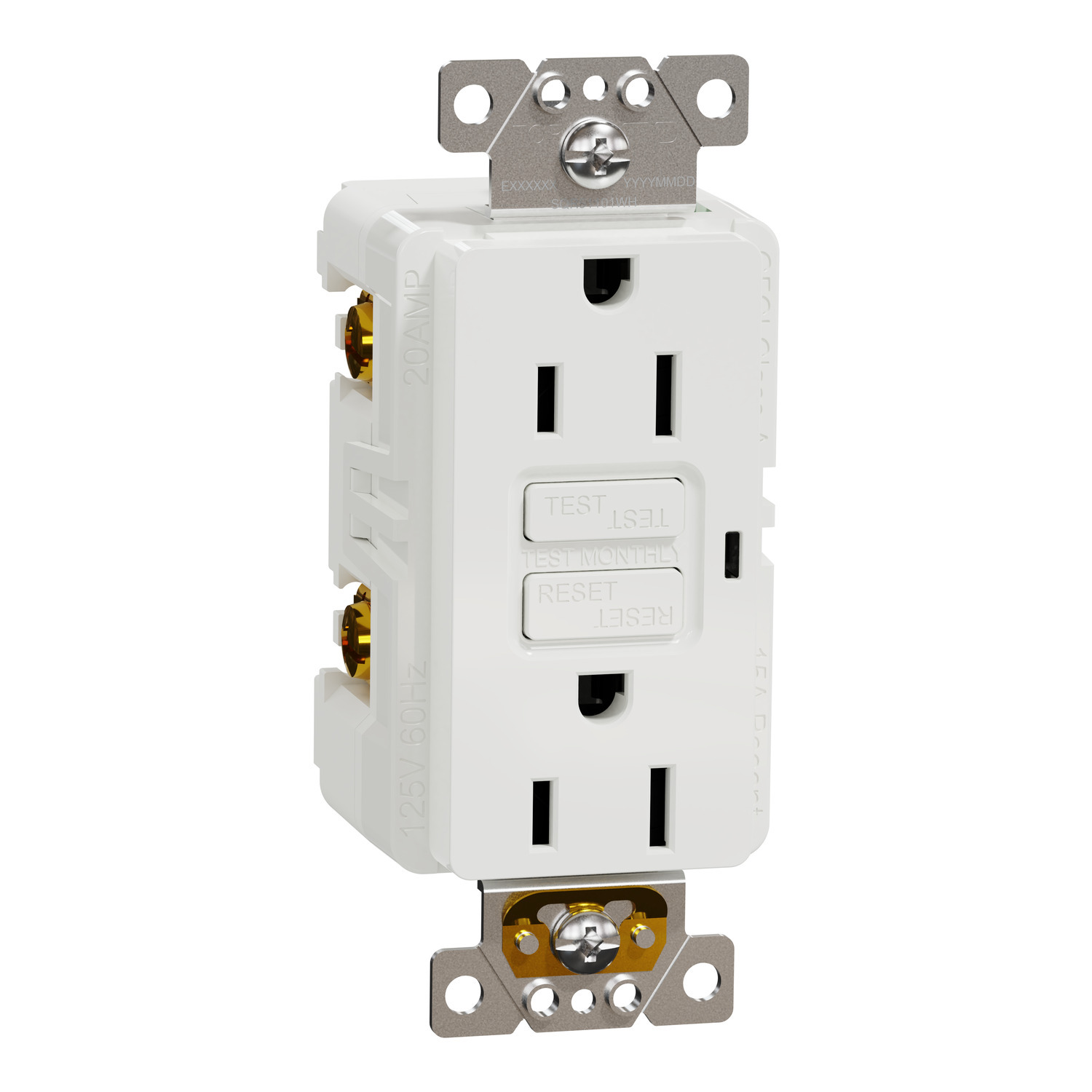 SQR51101WH X Series Socket-outlet, 125 V, 15 A, 2 poles, White