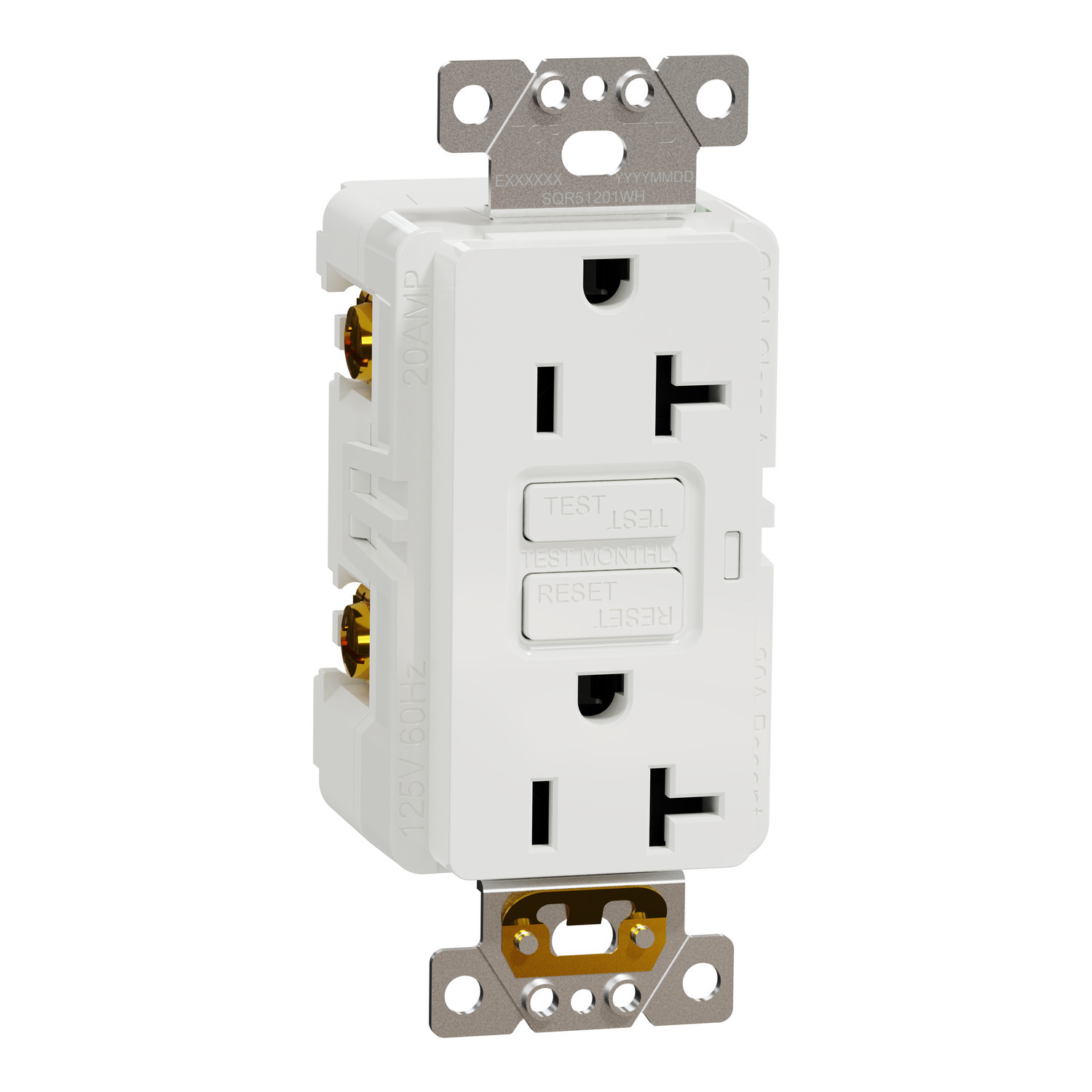 SQR51201WH X Series Socket-outlet, 125 V, 20 A, 2 poles, White