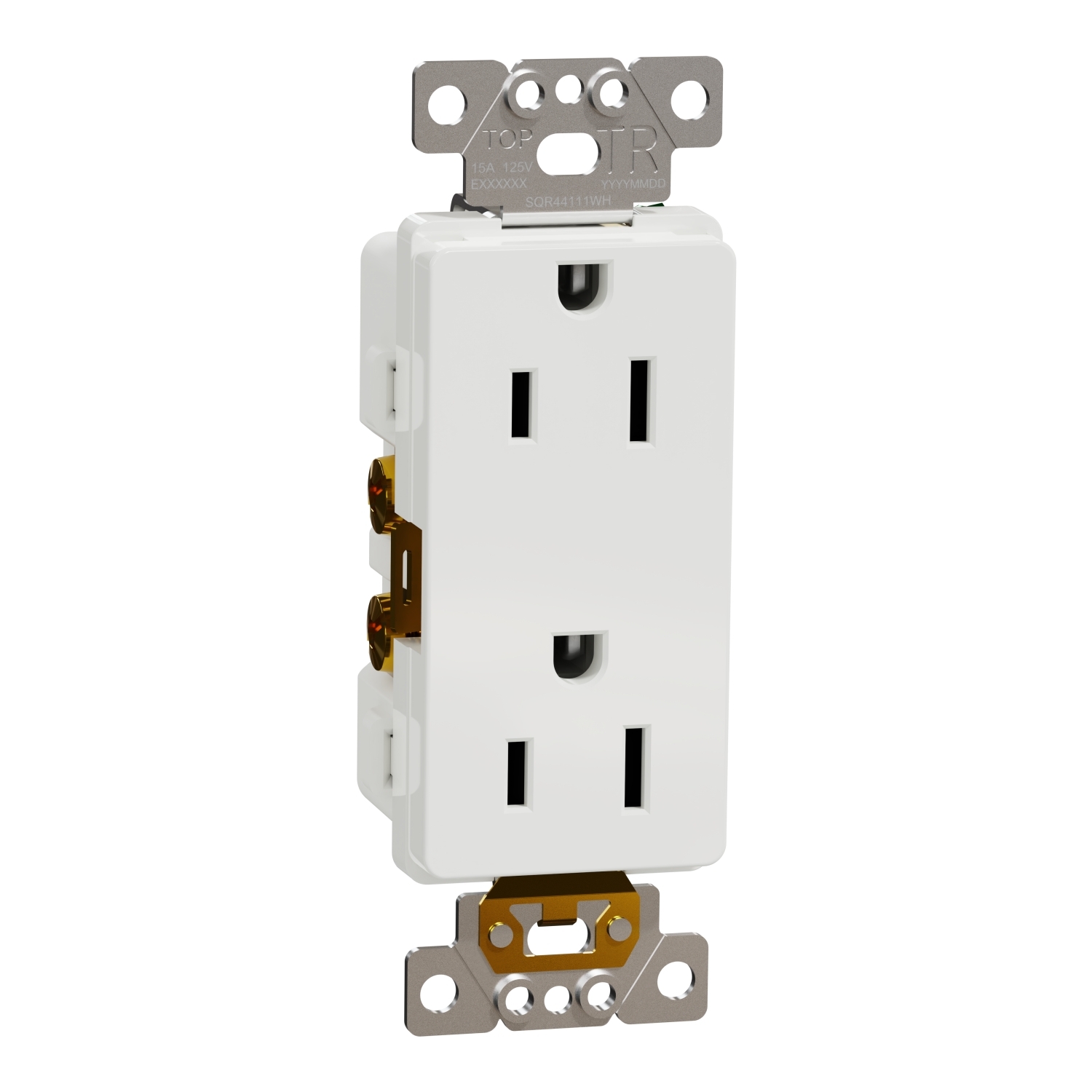 SQR44111WH X Series Socket-outlet, 125 V, 15 A, 2 poles, White