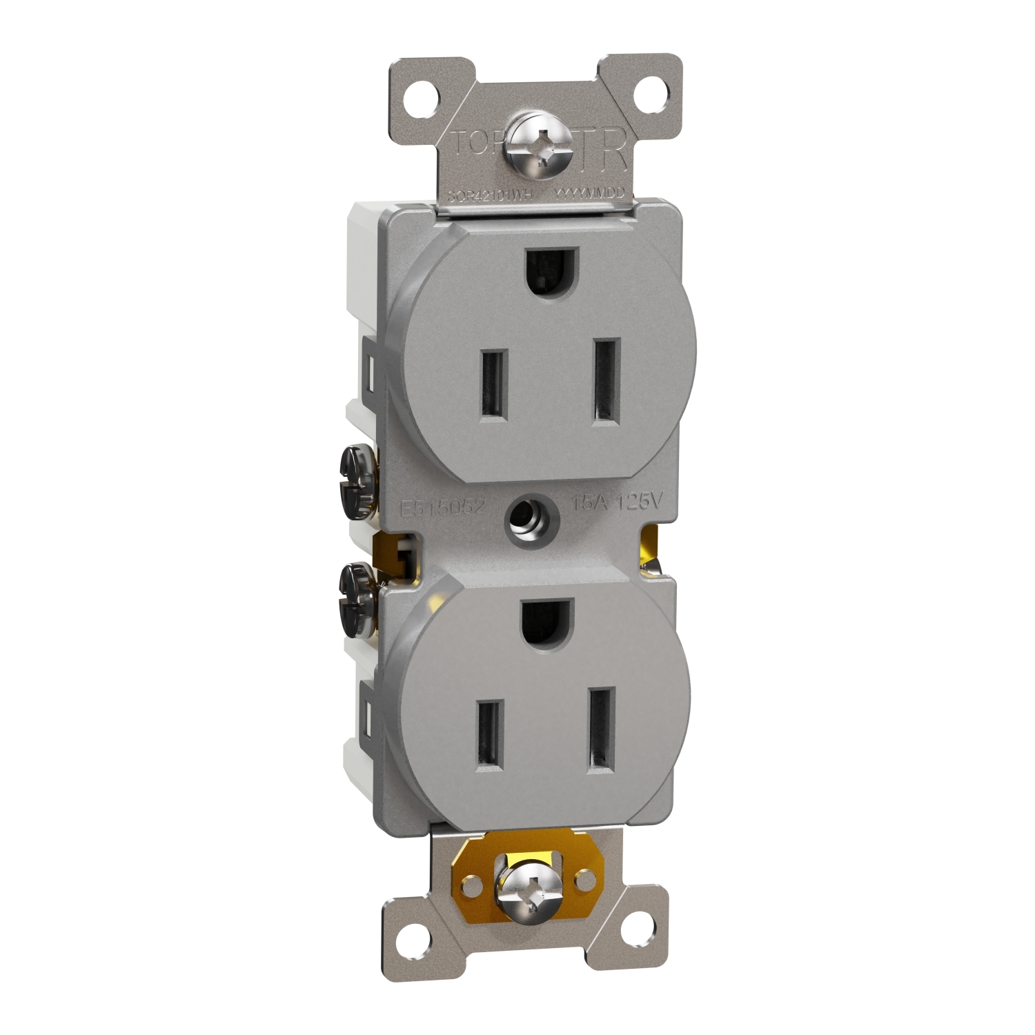 SQR42101GY X Series Socket-outlet, 125 V, 15 A, 2 poles, Gray
