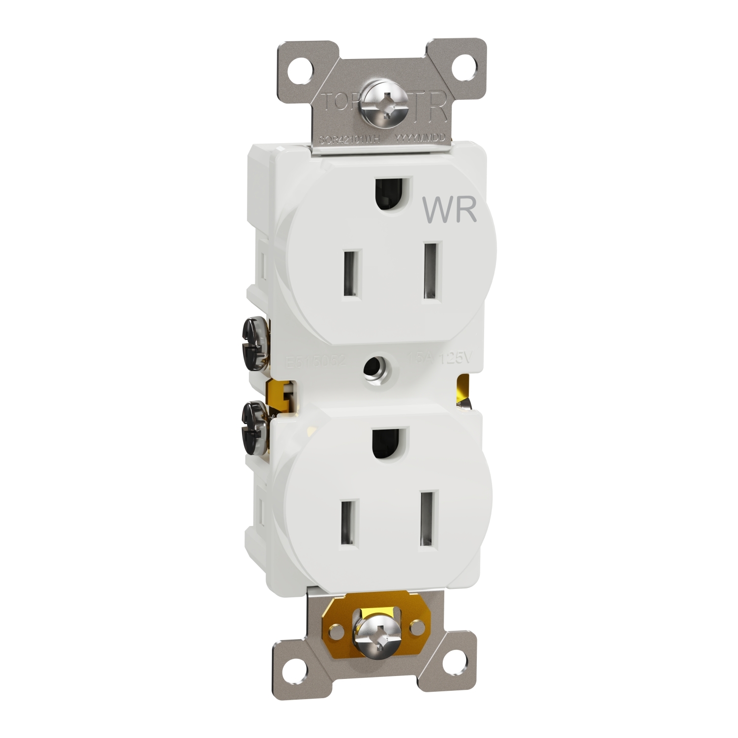 SQR42104WH X Series Socket-outlet, 125 V, 15 A, 2 poles, White