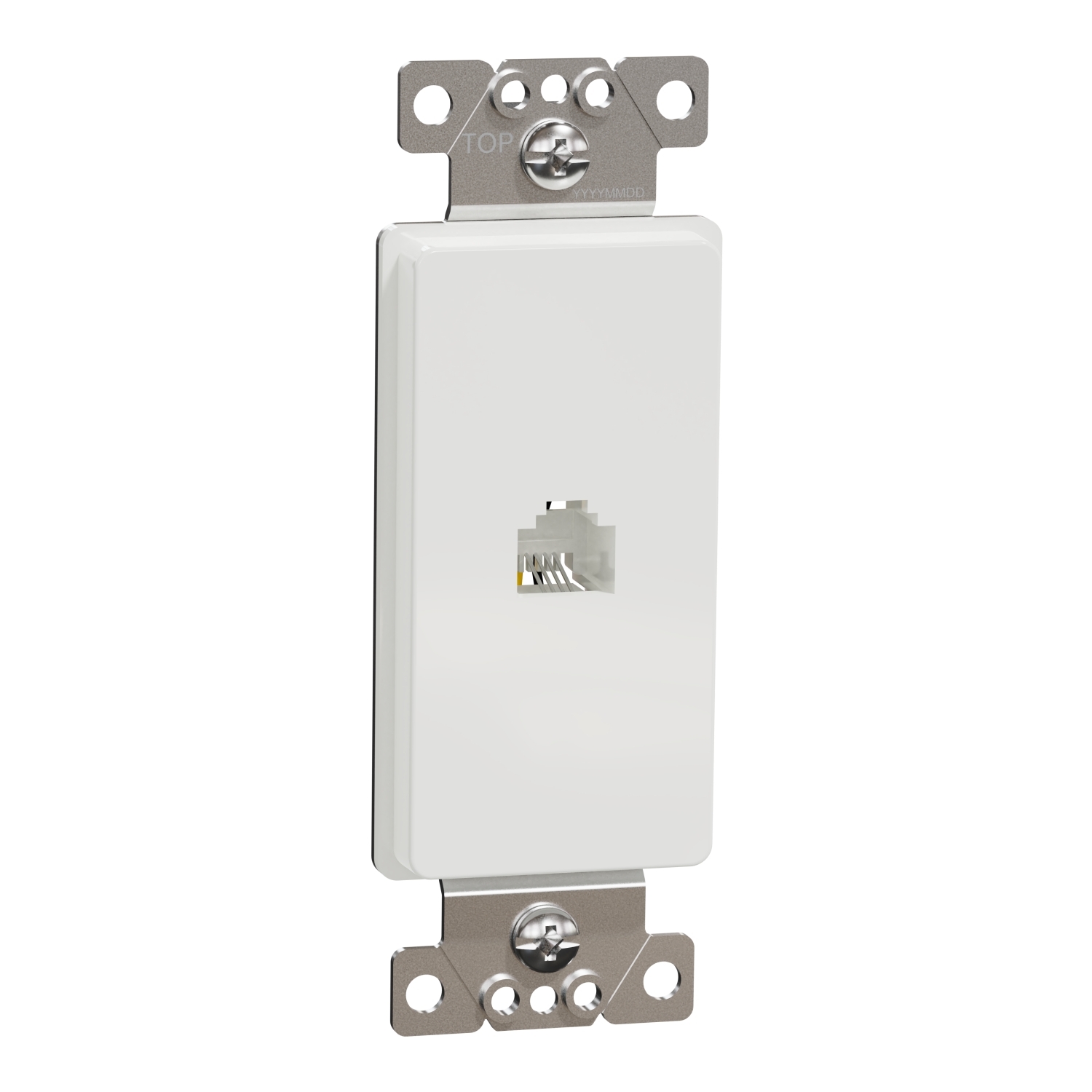 SQR87T01WH X Series Telephone socket, Plastic strap, Metal fixing frame, White