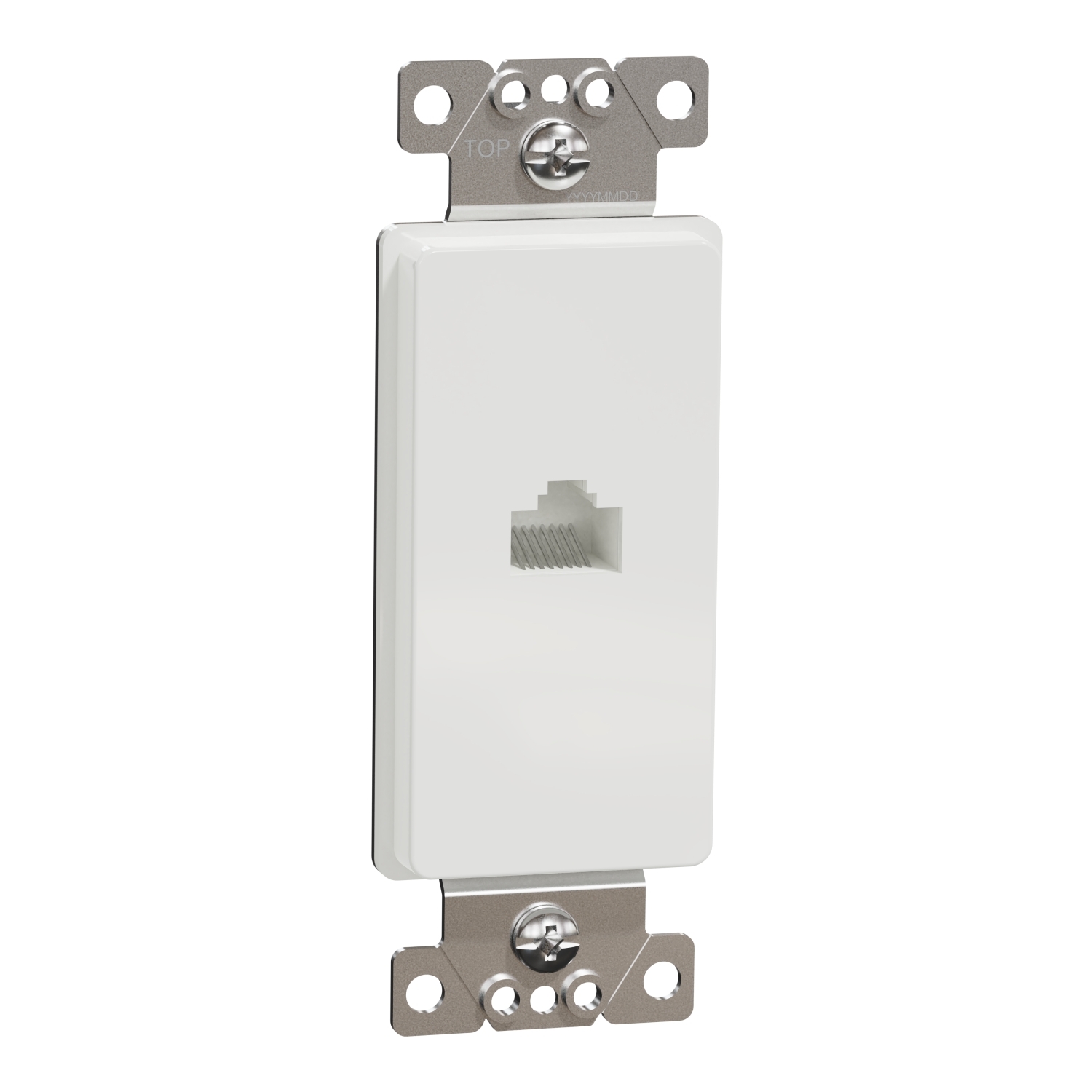 SQR87601WH X Series Data Socket, Plastic strap, Metal fixing frame, White