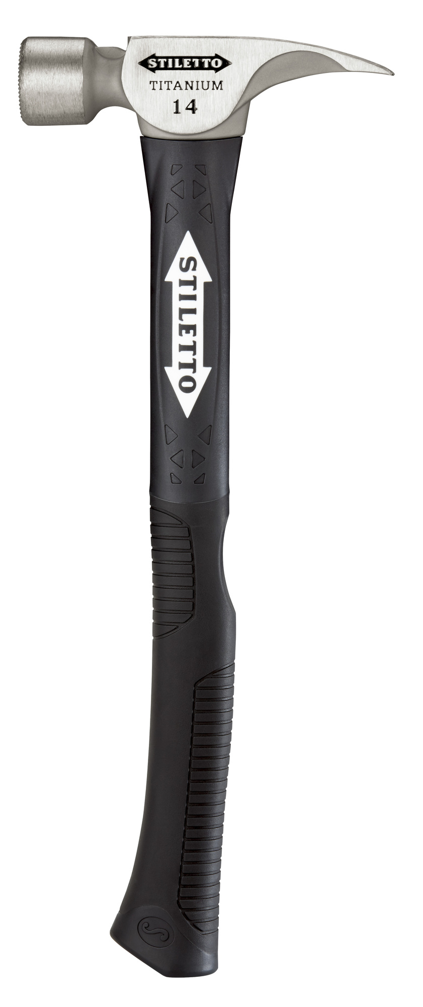 TI14MC-F Nailing Framing Hammer, 16 in OAL, Milled Face, 14 oz Titanium Head, Straight Claw, Fiberglass Handle